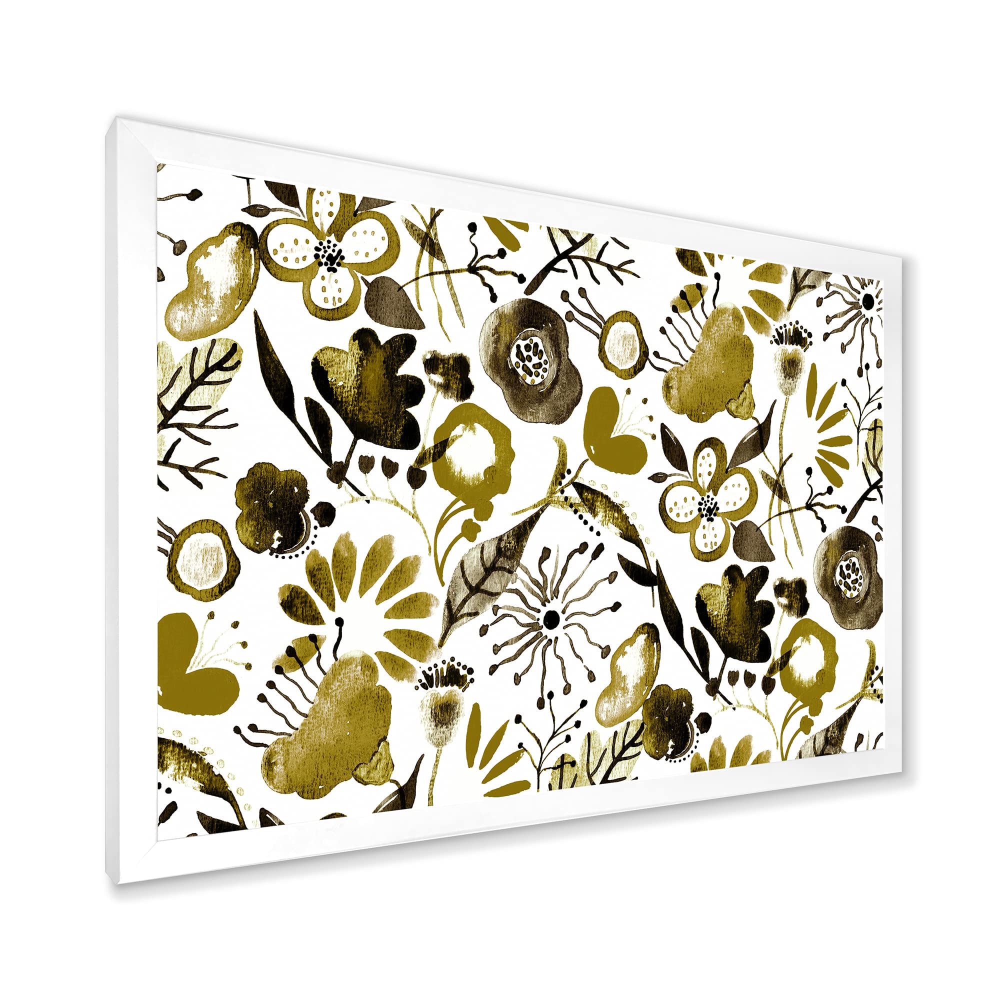 DesignQ Vibrant Abundance of Wildflowers II Modern Framed Wall Art - Floral Canvas Painting for Living Room, Bedroom & Office Decor
