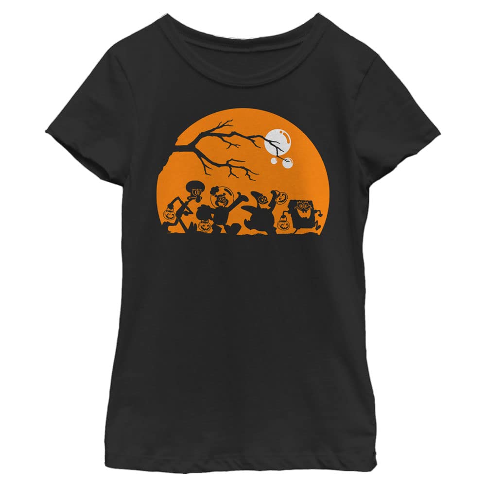 SpongeBob SquarePants Halloween Girls Short Sleeve T-Shirt | Nickelodeon Cartoon Character Tee | Costume Party & Trick-or-Treat Outfit