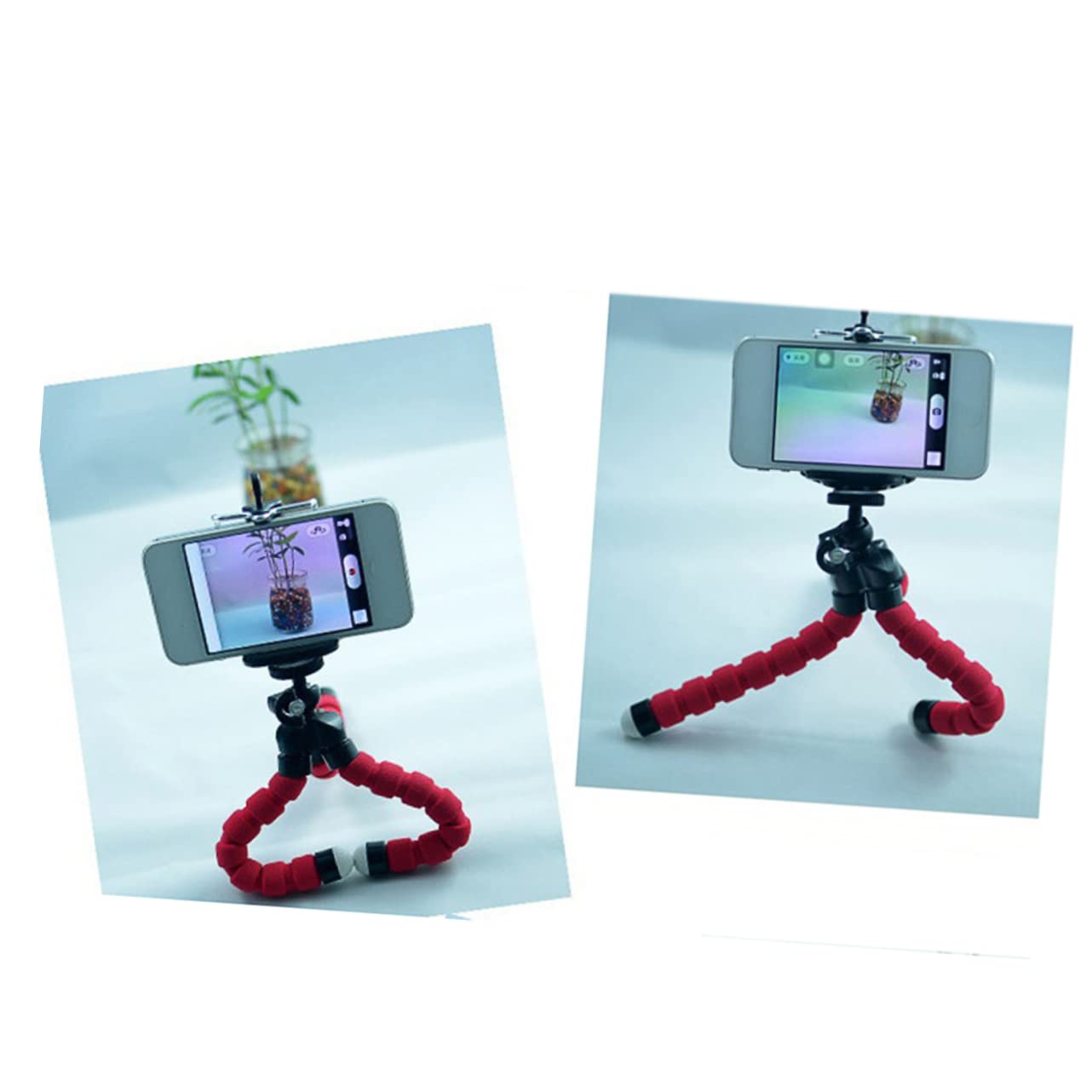 HOMSFOU 3-Pack Adjustable Smartphone Tripod Stand with Flexible Legs - Portable Phone Holder for Travel, Vlogging, Photography & Live Streaming - Compatible with iPhone, Android & Most Smartphones
