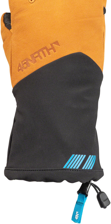 45NRTH 2022 Sturmfist 4 LTR Leather Gloves - Tan/Black, Lobster Style, Medium - Winter Cycling & Snow Sports Cold Weather Protection