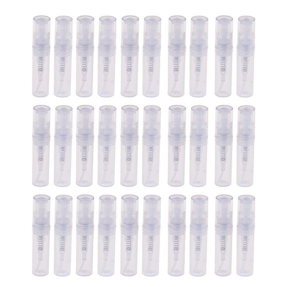 Mini 2ML Clear Plastic Perfume Sample Bottles - 60Pcs Travel-Sized Empty Containers for Essential Oils, Fragrances & Cosmetics | Perfect for Travel Kits, DIY Mixing & Gift Samples