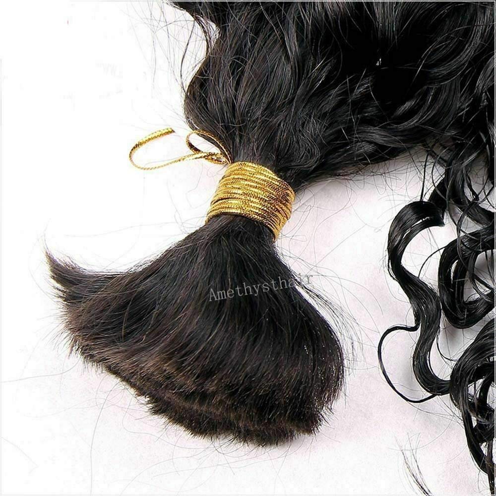 Brazilian Virgin Human Hair Bundles 100g (20 Inch, Natural Color) - Water Wave Bulk Hair for Braiding, No Weft Micro Braids & Weaving | Perfect for Protective Styles, Box Braids, and Natural Hair Extensions