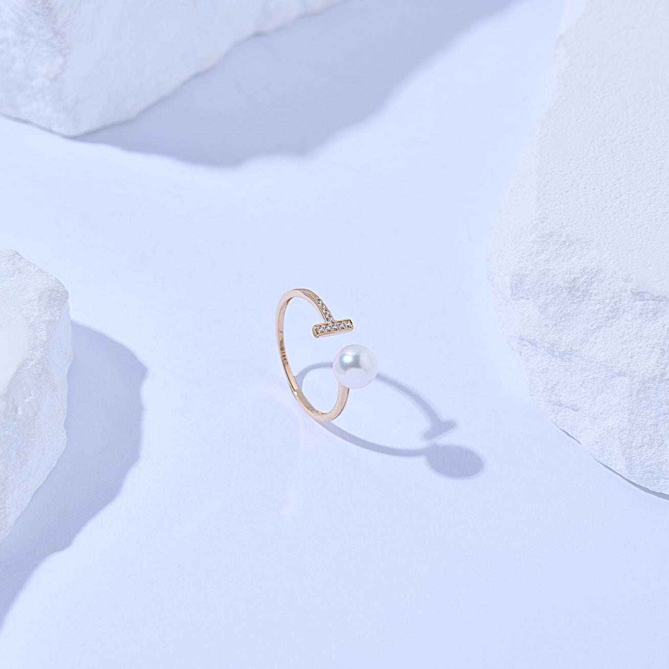 18K Solid Gold Akoya Pearl Ring for Women - Elegant Pearl Jewelry Gift for Anniversary, Birthday & Special Occasions | KR00032