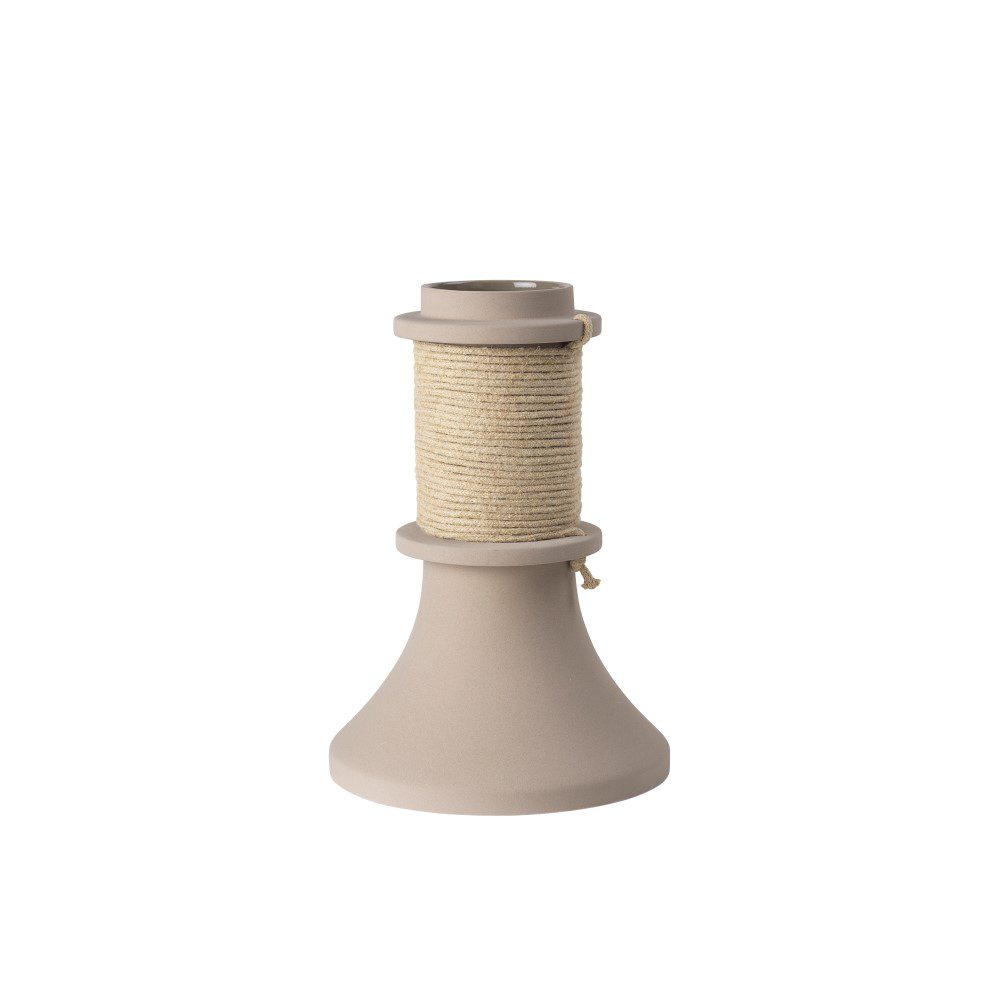 KRISTINA DAM STUDIO Rope Vase - 12.8 Inch Tall Modern Ceramic Home Decor for Living Room, Bedroom & Office | Perfect for Flower Arrangements and Minimalist Interior Design
