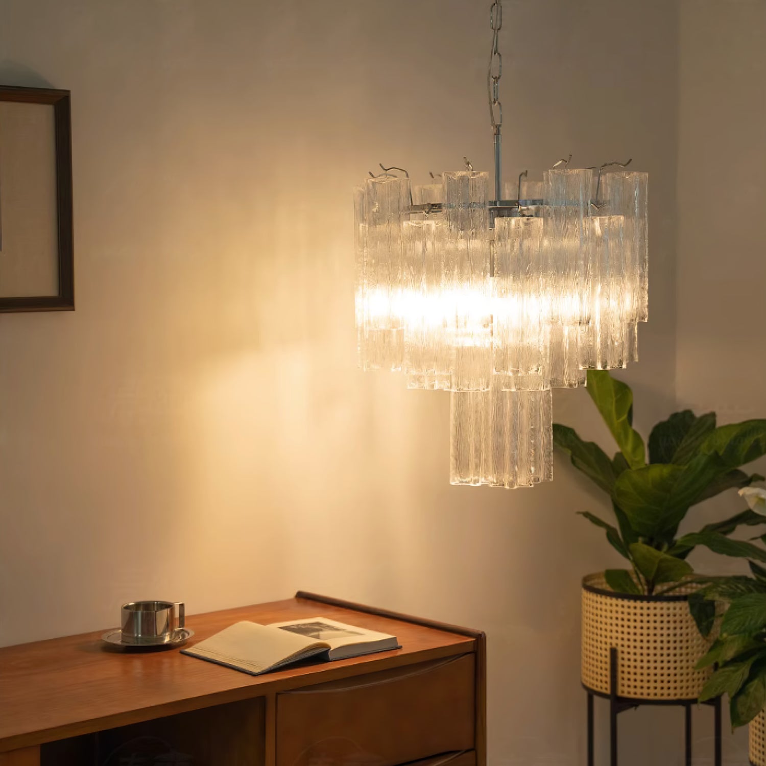Addis Chandelier - Modern Crystal Ceiling Light Fixture for Dining Room, Living Room & Bedroom | Elegant Home Decor Lighting
