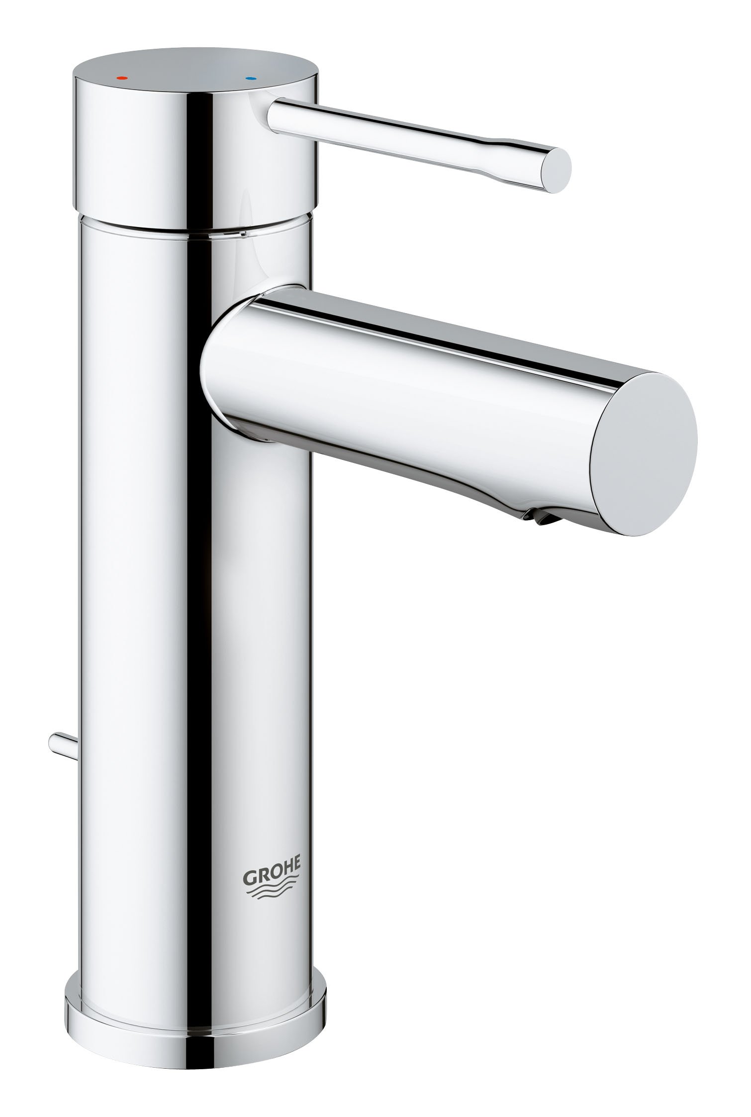 GROHE 23379001 Essence Basin Faucet with Pop-Up Drain - Modern Bathroom Sink Tap for Vanity, Powder Room & Guest Bathroom | Durable Chrome Finish, Easy Installation, Water-Saving Design