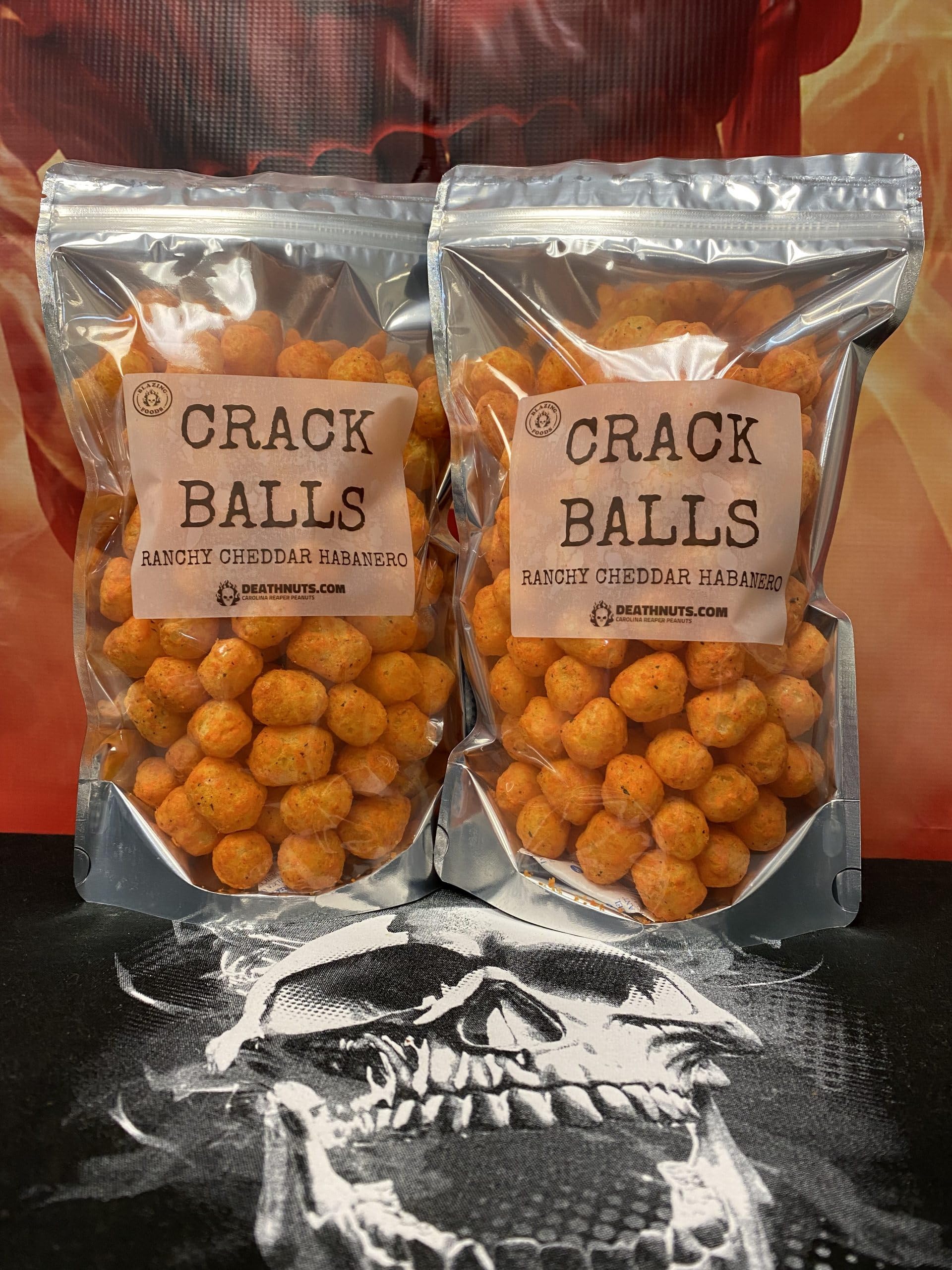 Blazing Foods Extremely Spicy Cheese Balls - 4oz Hot Snack with 7-Pot Primo Pepper (As Hot as Carolina Reaper but Better Flavor) | Highly Addictive Spicy Snack for Parties, Game Nights & Spicy Food Challenges