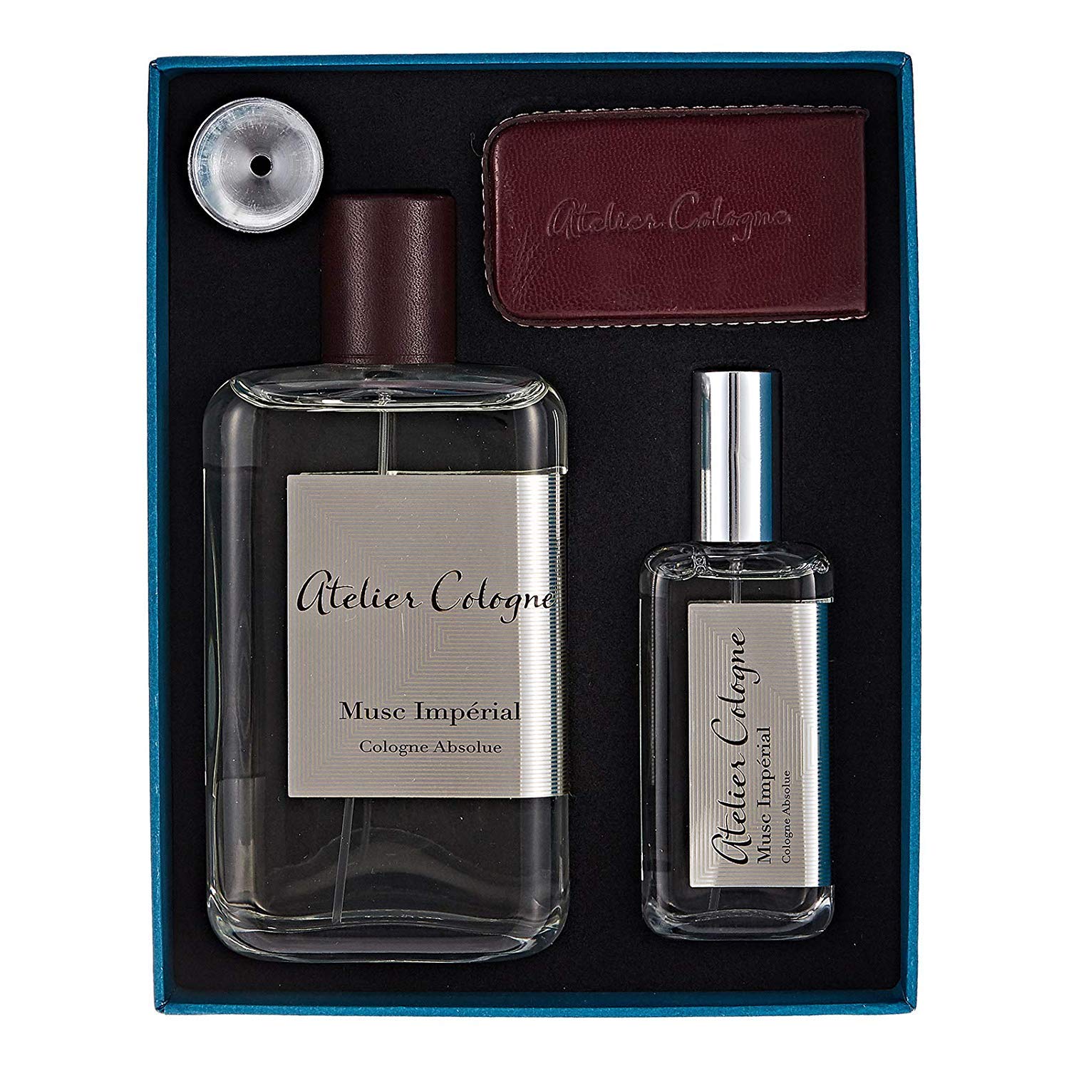 Atelier Cologne Musc Imperial Absolu Unisex Eau de Parfum Gift Set - 6.7oz Perfume + 1oz Travel Spray & Leather Case | Luxury Cologne for Men & Women, Perfect for Gifts, Date Nights & Special Occasions