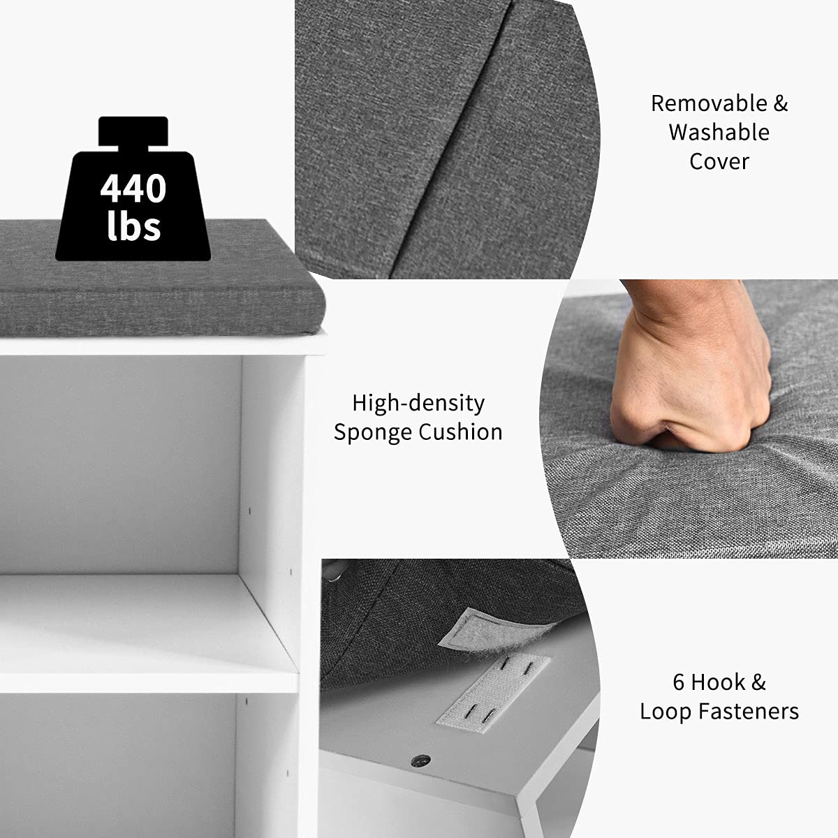 Giantex Shoe Storage Bench with Cushion - 10-Cubbies Adjustable Shoe Organizer for Entryway, Living Room, Bedroom | Entryway Shoe Rack Bench with Adjustable Shelves | Perfect for Hallway, Closet & Mudroom Organization (White)