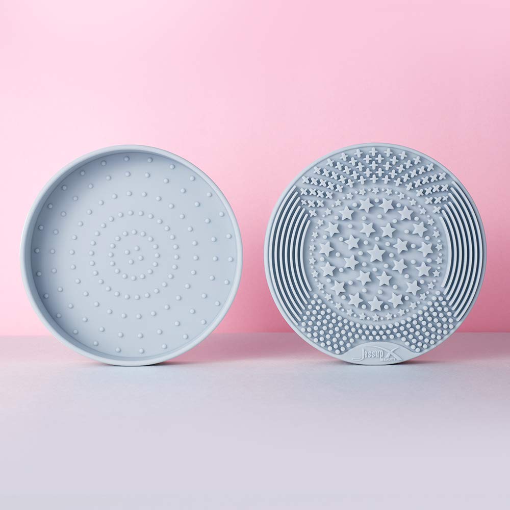 Jessup 2-in-1 Silicone Makeup Brush Cleaning Mat with Color Removal Sponge | Yucca Green Makeup Brush Cleaner A007 | Perfect for Professional Makeup Artists & Home Beauty Routines