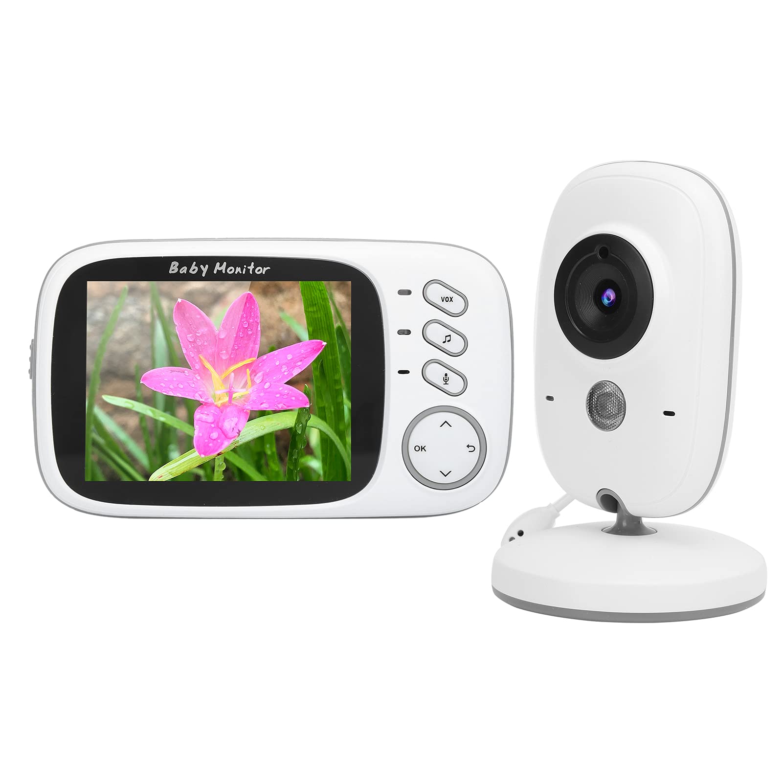 2.4GHz Wireless Digital Baby Monitor with 3.2in Video Display, Temperature Sensor & Night Vision - Perfect for Nursery, Bedroom and Travel Use