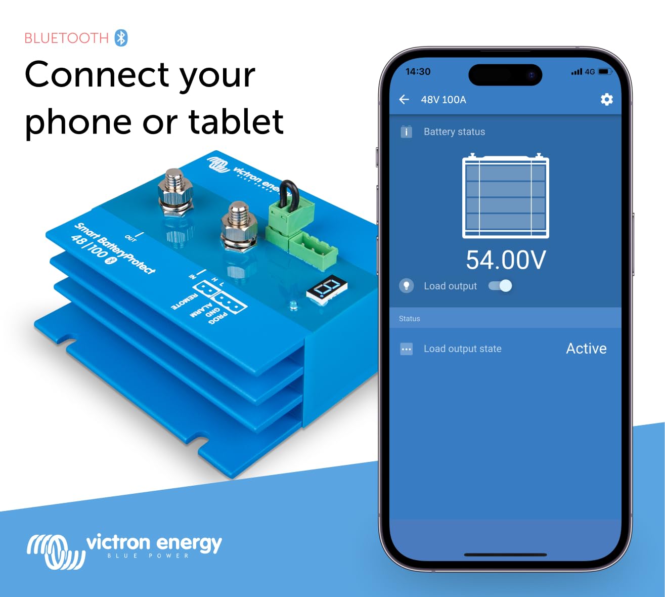 Victron Energy Smart BatteryProtect 48V 100A Bluetooth - Battery Management System for Solar, Marine & RV Power Protection