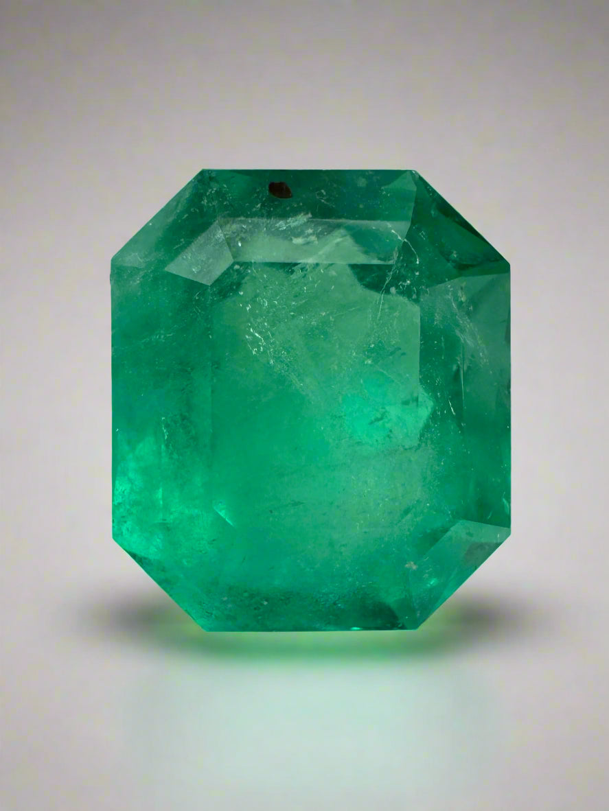 5.75 Carat 11.5x10mm Natural Colombian Emerald - Medium Green with Freckles - Loose Gemstone for Jewelry Making, Engagement Rings & Collector's Items