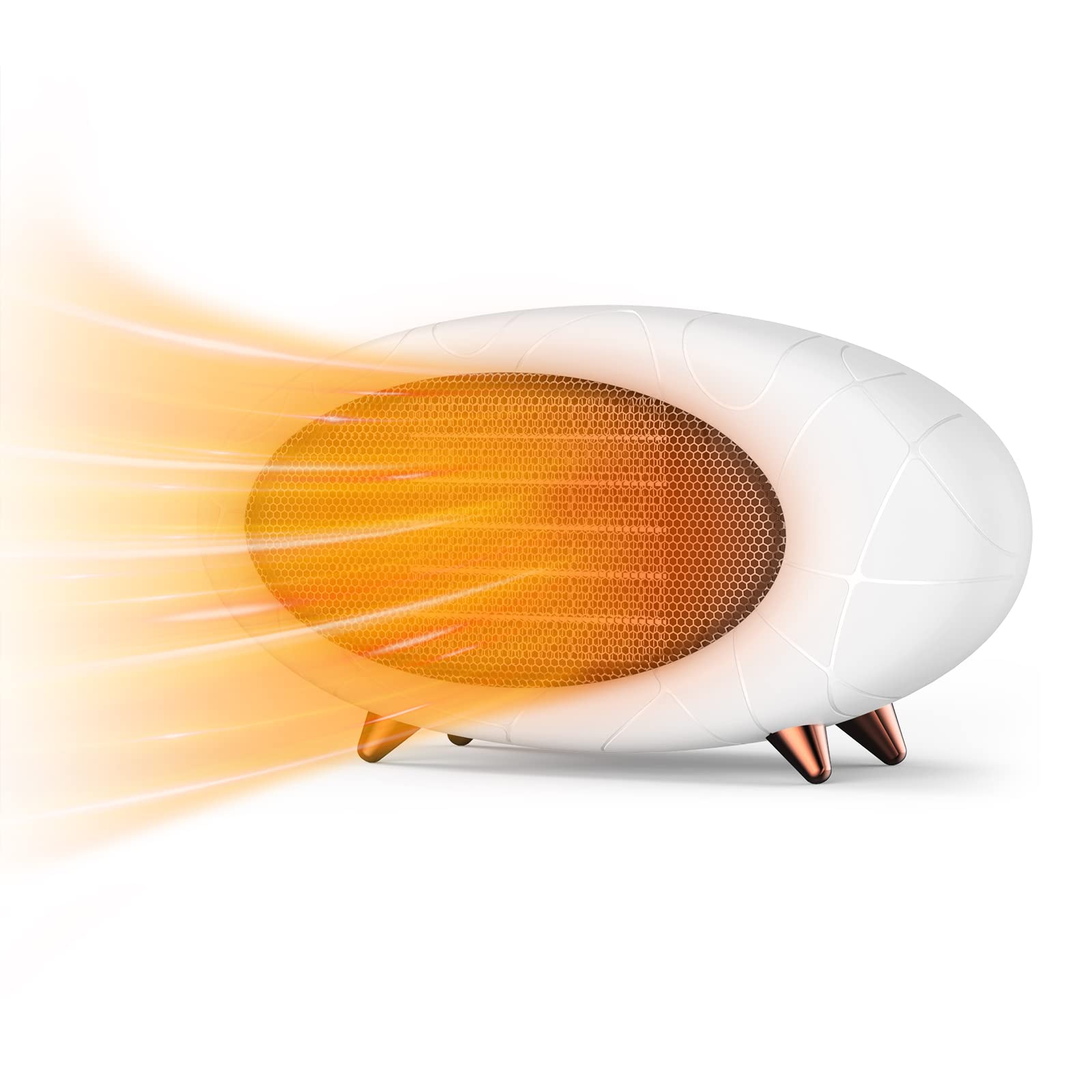 600W Energy Efficient PTC Ceramic Space Heater - Fast Heating Small Desk Heater for Bedroom, Home & Office Indoor Use (White) | Perfect for Winter Warmth & Workspace Comfort