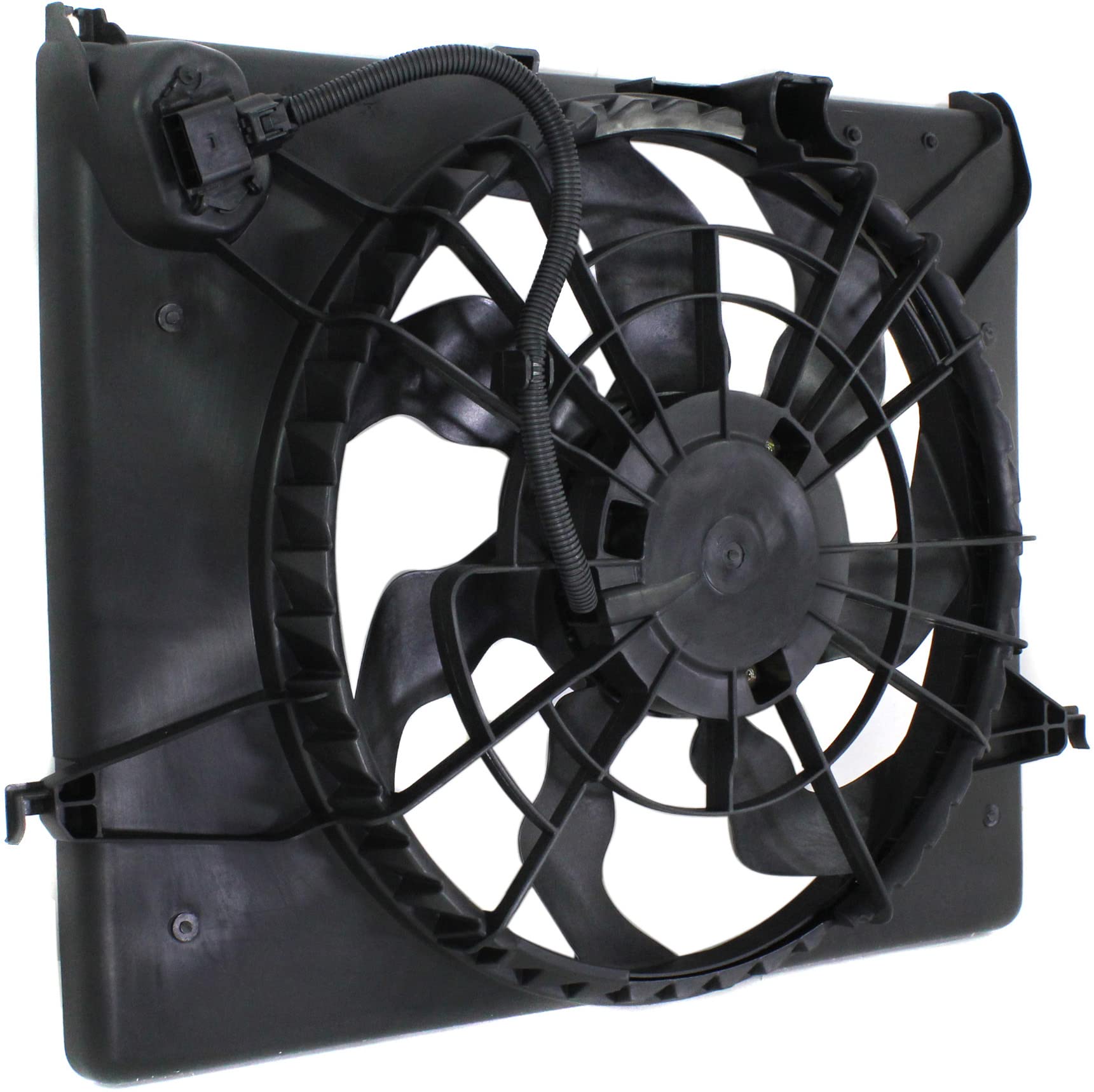 Go-Parts Radiator Fan Assembly for Hyundai Sonata/Kia Optima 2011-2013 | 2.0L Engine Cooling Fan with Resistor | Direct Replacement for 2012-2013 Models | Perfect for Overheating Prevention & AC Performance