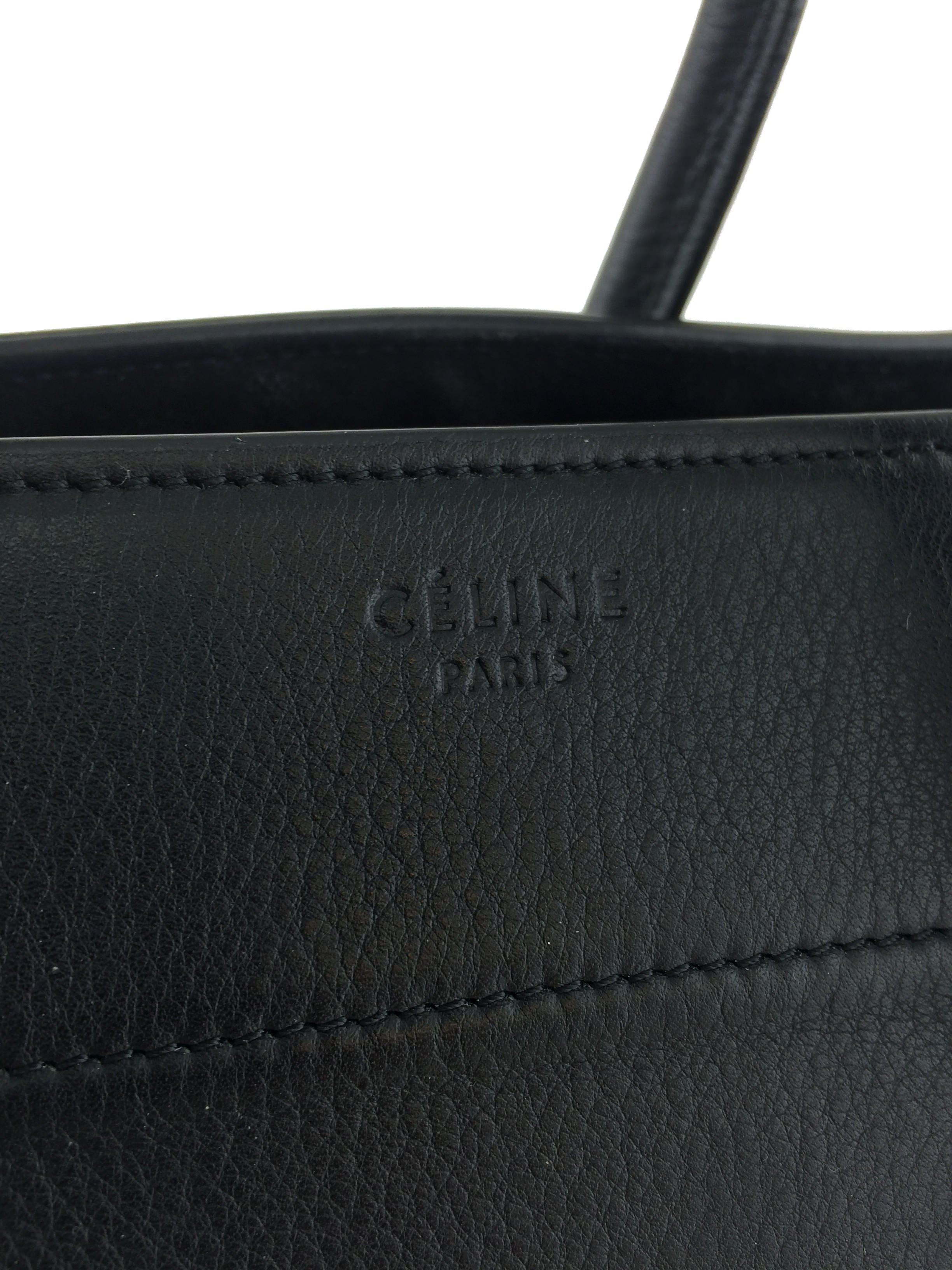 Luxury Celine Calfskin Medium Luggage Phantom Tote Bag for Women - Elegant Designer Handbag for Work, Travel & Everyday Use
