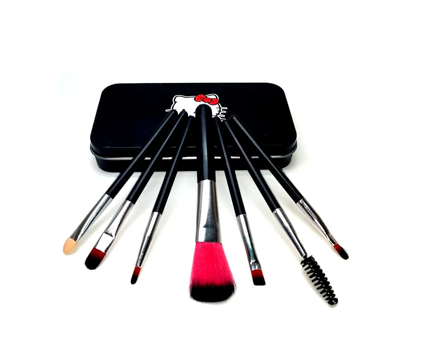 DATNASAYAD Makeup Kit 6155 with Black Hello Kitty Brush & Beauty Blender Sponges - 3-Piece Set for Professional Makeup Application & Touch-Ups