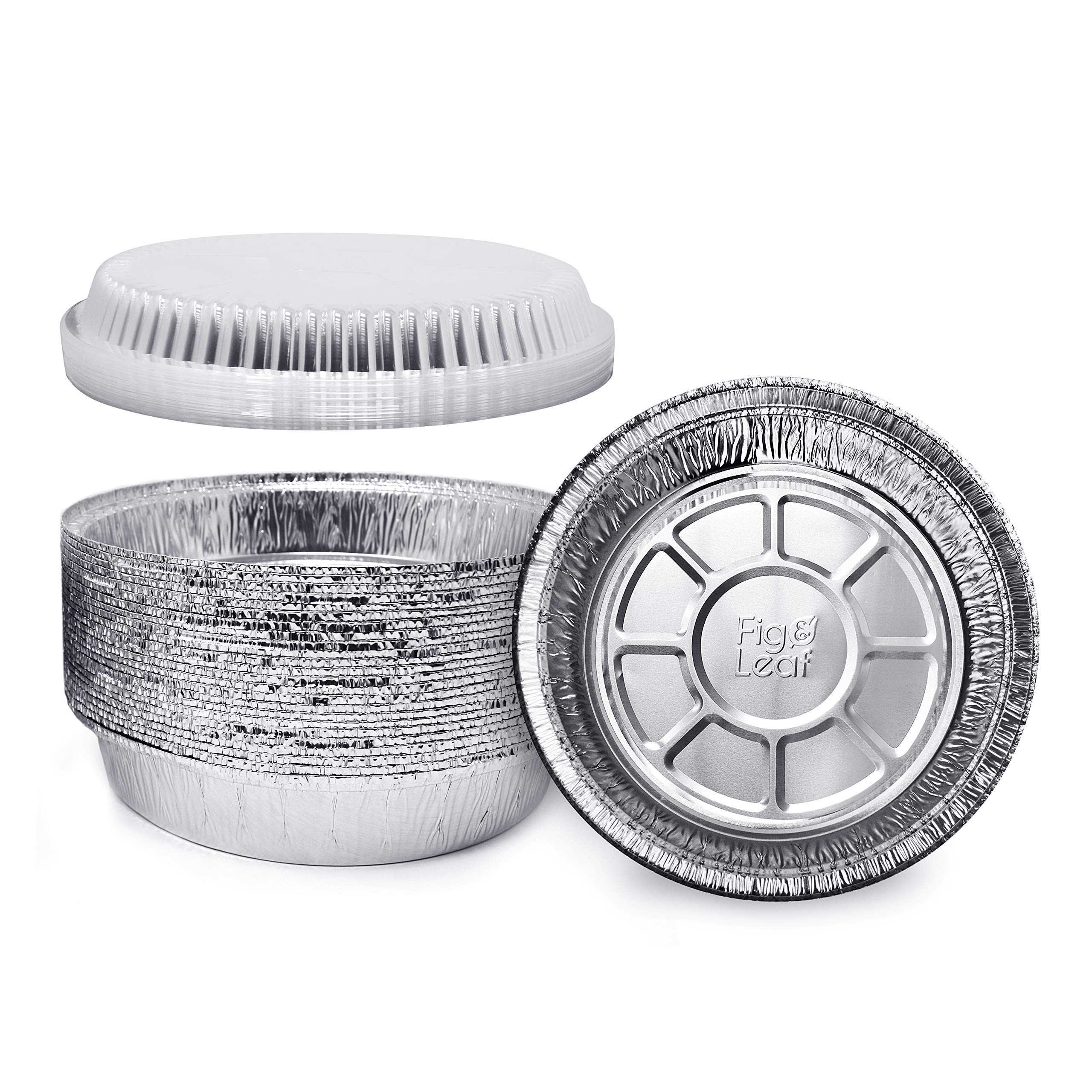 (360 Pack) Heavy Duty 7-Inch Round Disposable Aluminum Foil Pans with Plastic Dome Lids - Perfect for Roasting Turkey, Baking Pies, Meal Prep & Party Catering