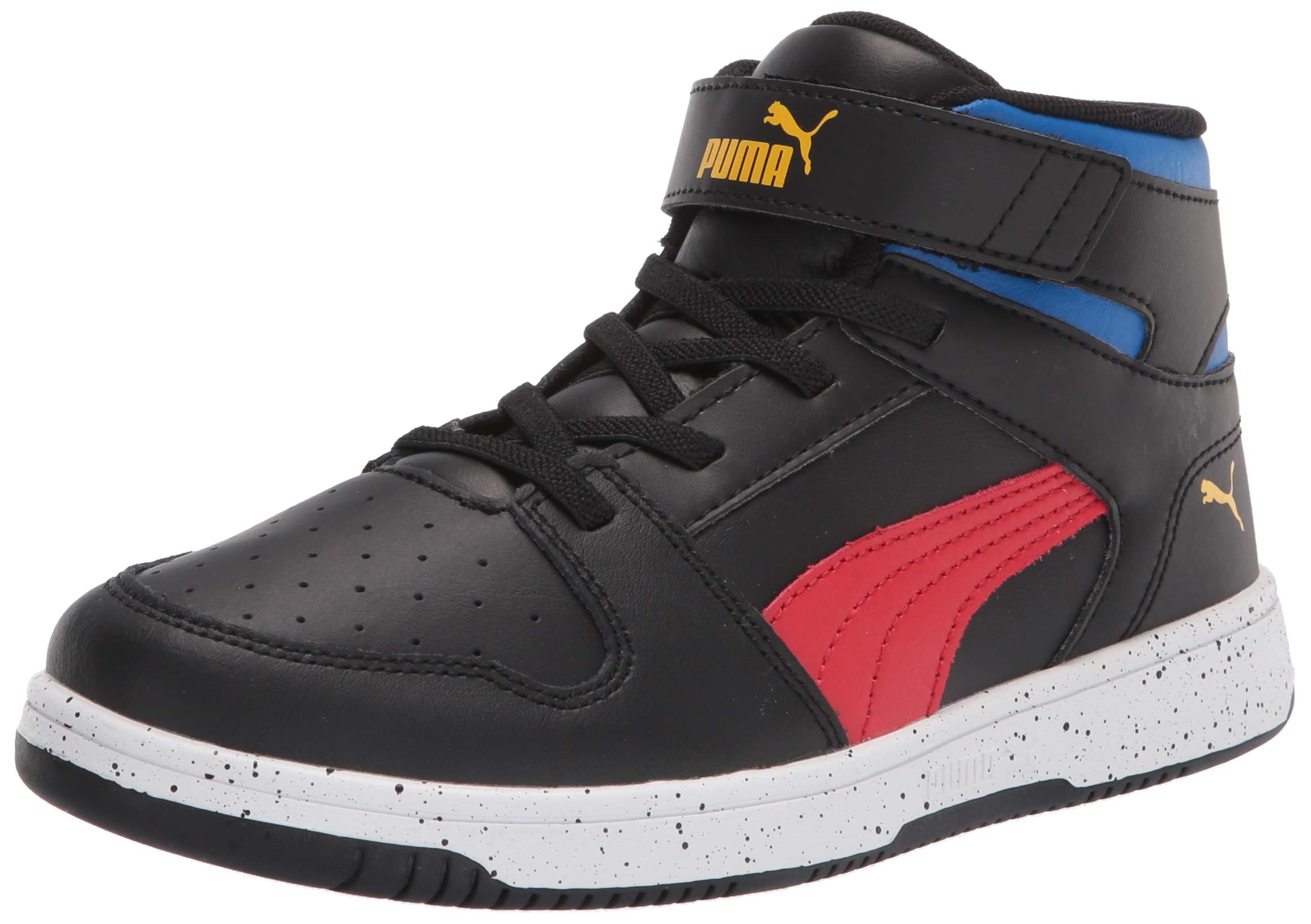 PUMA Kids' Rebound Layup Velcro Sneakers - Lightweight Basketball Shoes for Boys & Girls - Non-Slip Gym Shoes for School, Playground & Sports Activities