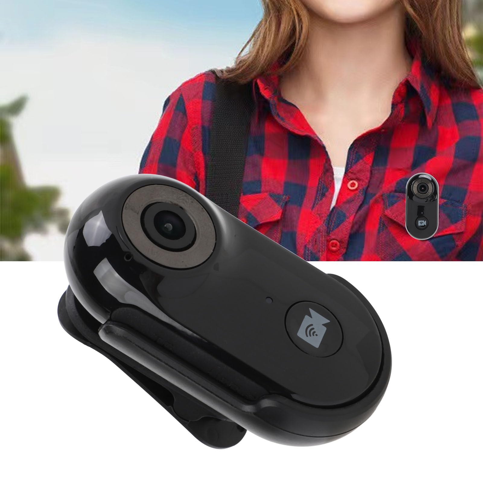 1080P 2MP Action Camera with Back Clip, 90° Wide Angle Video Recording - Mini Body Cam for Sports, Pets & Outdoor Adventures (Black) | Perfect for Dog Walking, Cycling, Hiking & Home Security Monitoring
