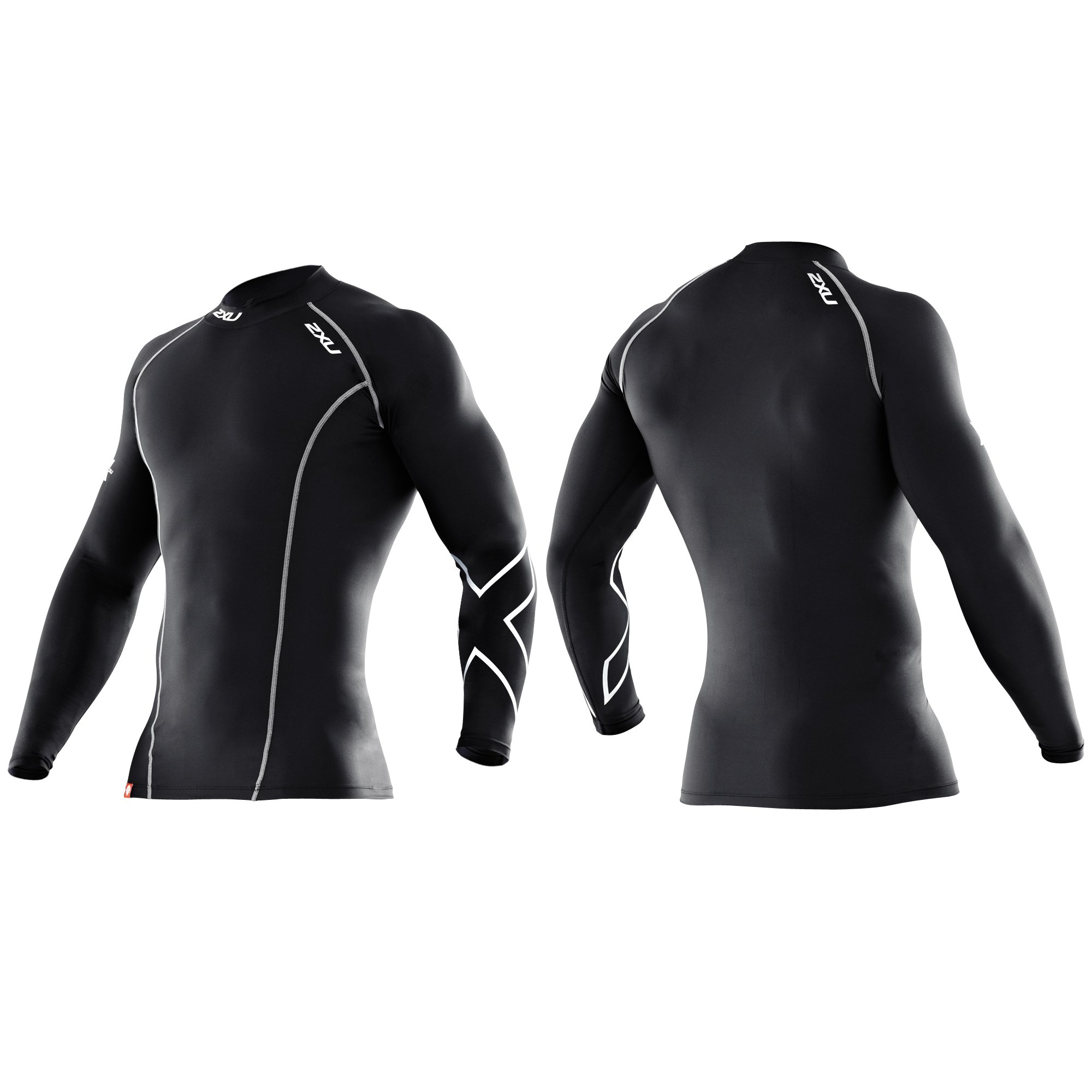 2XU Men's Compression Long Sleeve Top - Performance Baselayer for Running, Cycling & Workouts - Moisture Wicking & Muscle Support Activewear