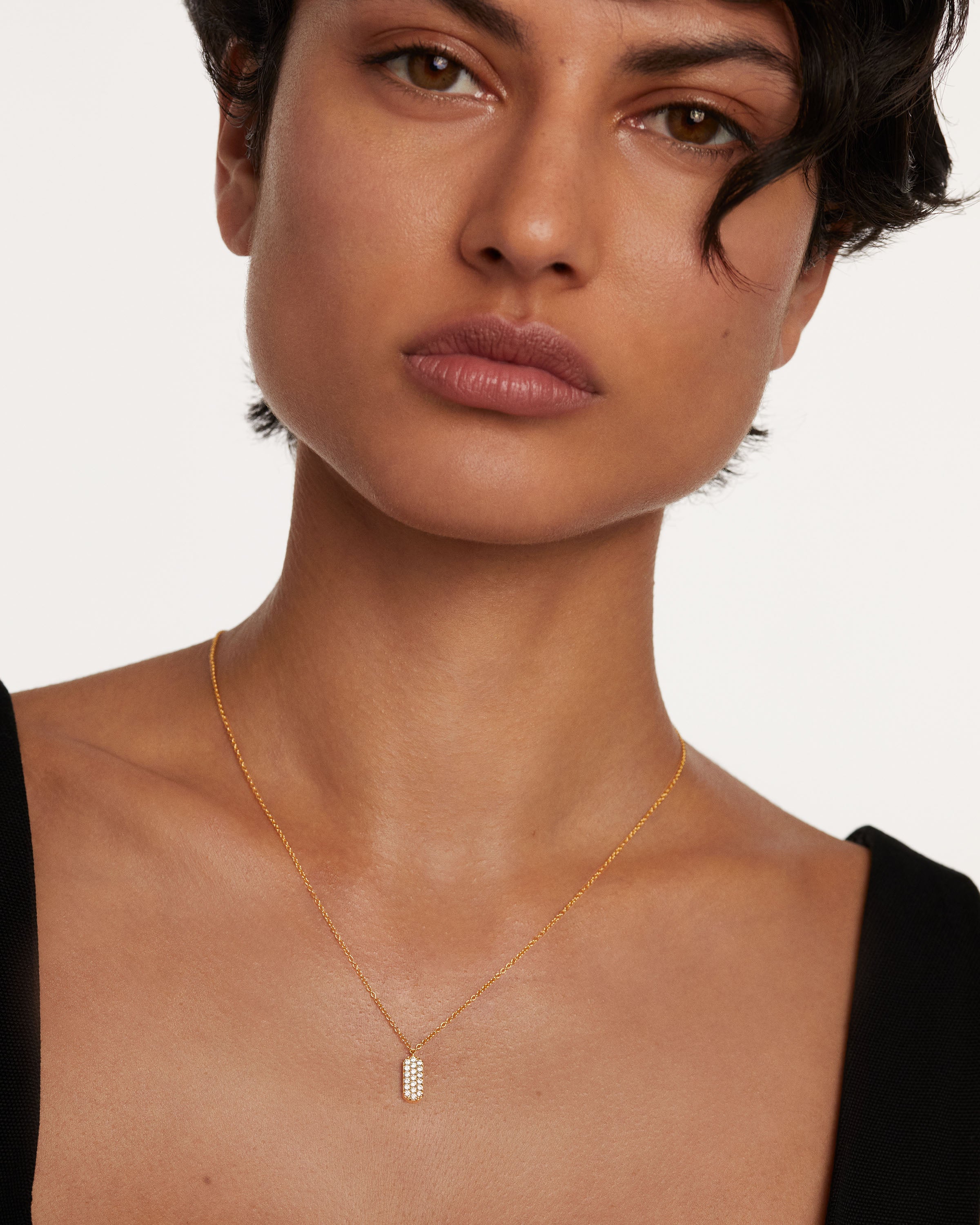 Elegant Icy Gold Necklace for Women - 18K Gold Plated Pendant Jewelry Gift for Her - Perfect for Parties, Weddings & Special Occasions