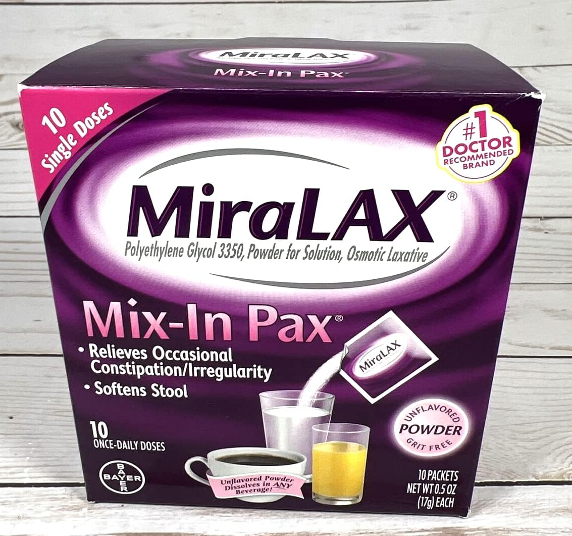 Miralax Laxative Powder Packets - 1 Dose (30 Count) | Gentle Constipation Relief for Adults & Kids | Travel-Friendly & Easy to Use at Home or On-The-Go