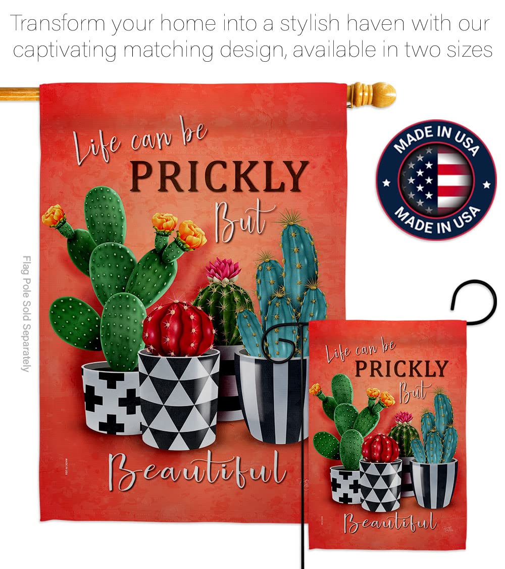 Southwest Desert Cactus Garden Flag - Double-Sided Yard Decor for Home & Gifts