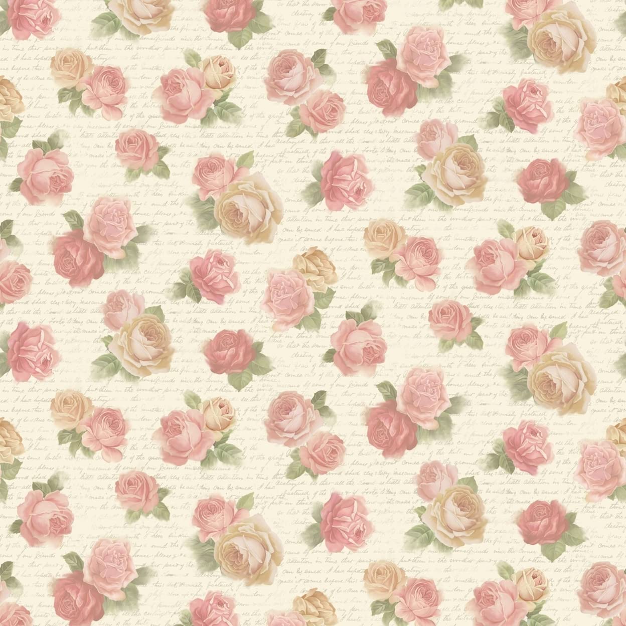 Sweet Blush Floral Rose Cotton Fabric by P&B Textiles - Perfect for Quilting, Dressmaking & Home Decor Projects