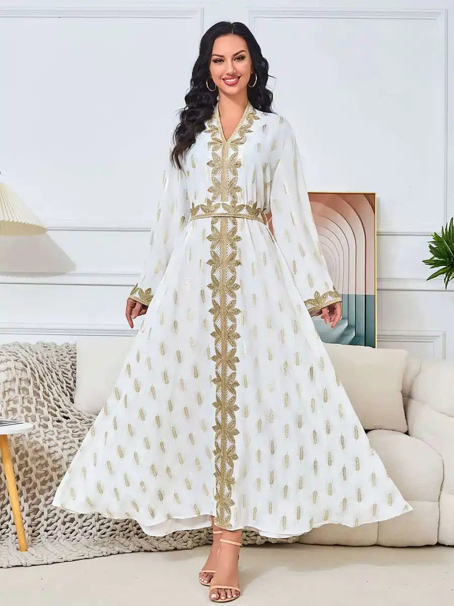 Elegant Bronzing Eid Caftan Kaftan Dress for Women - Perfect for Party, Wedding & Special Occasions | Style #25157 | Boho Chic Evening Gown for Festive Celebrations