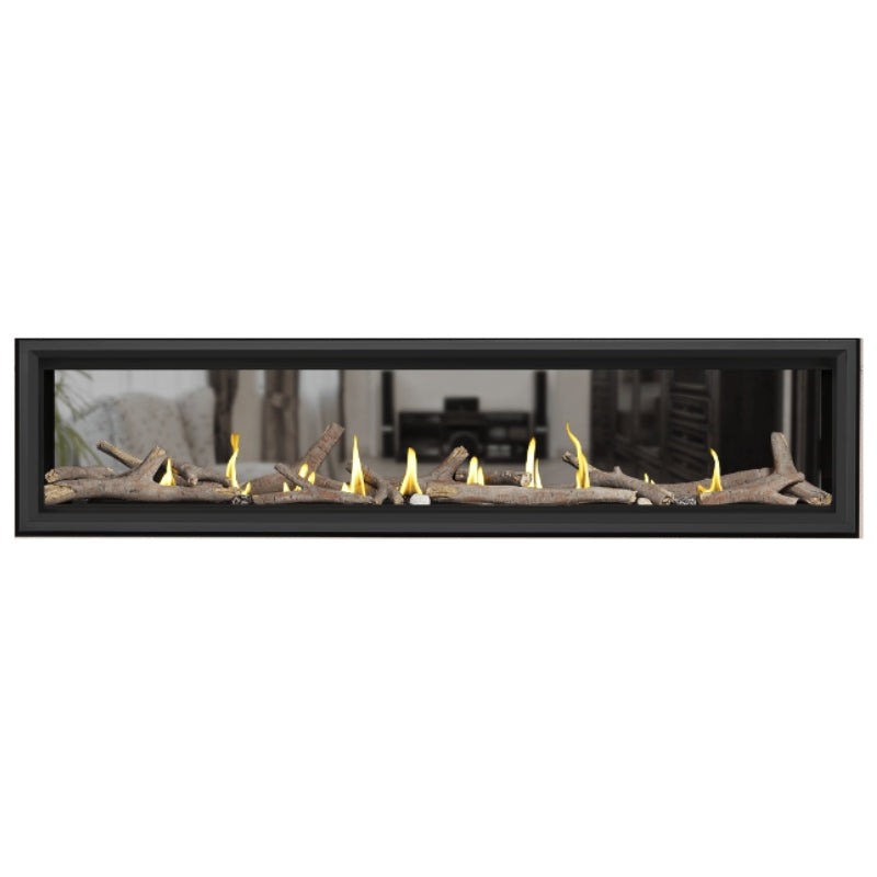 Napoleon Vector 74 See-Through Linear Direct Vent Gas Fireplace - LV74N2 | Modern Home Heating Solution for Living Rooms & Patios