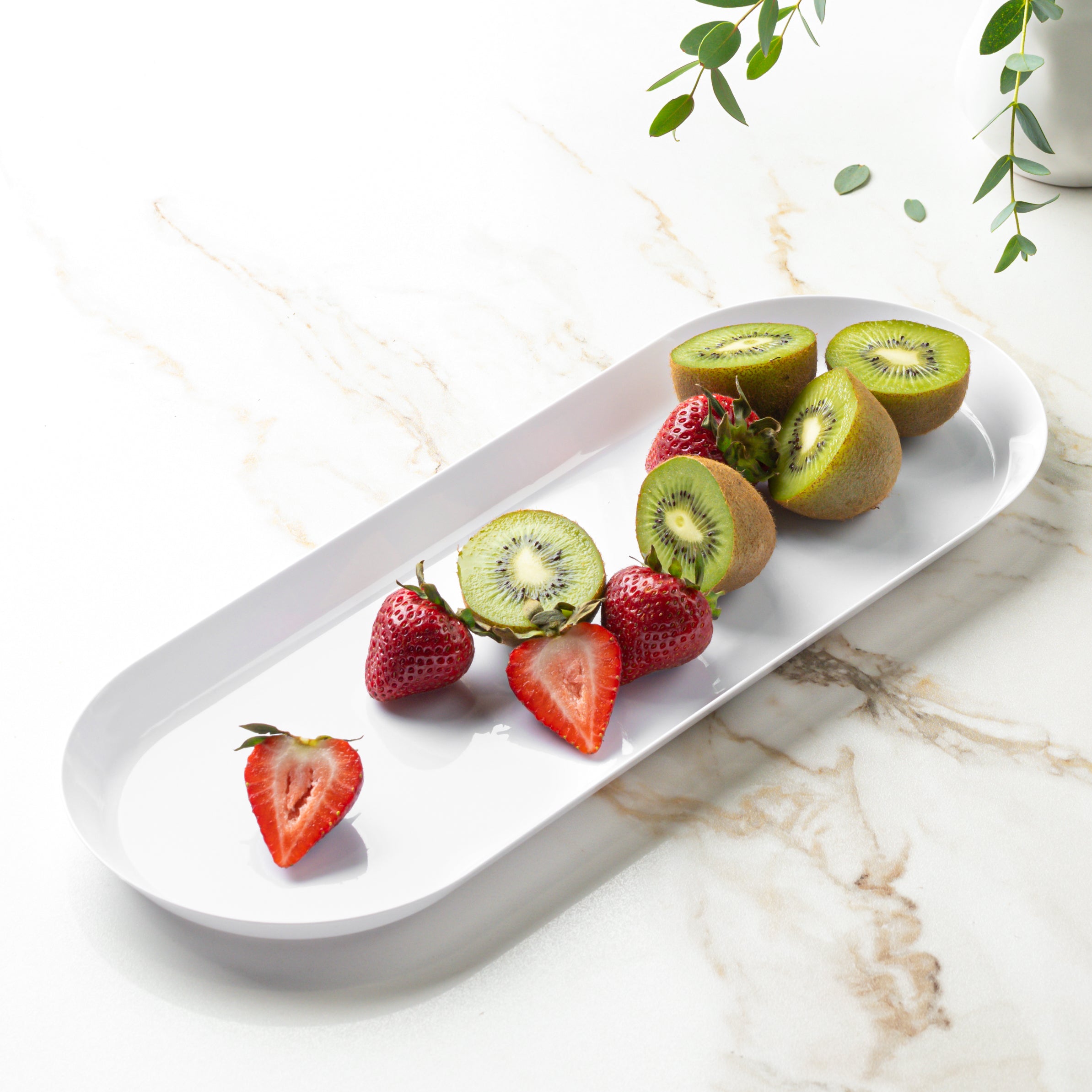 Classic White Oval Serving Dish Set of 2 - Elegant Porcelain Platters for Appetizers, Desserts & Party Food Display (Home Entertaining, Holiday Dinners, Buffet Serving)