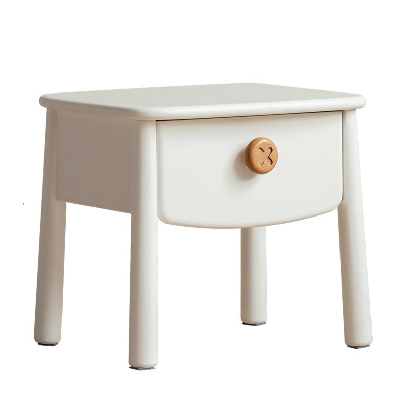 Solid Wood Modern Kids Nightstand - Beech & Rubber Wood Bedside Table for Children's Room - Perfect for Bedrooms, Nurseries, and Dorm Rooms