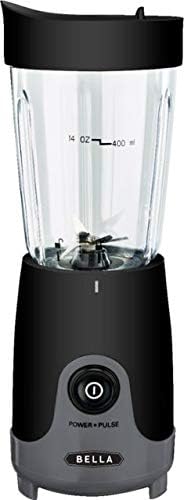 Bella 14-Oz Personal Blender for Smoothies, Shakes & Protein Drinks - Compact & Portable Black/Gray Blender - Perfect for Home, Office, Gym & Travel