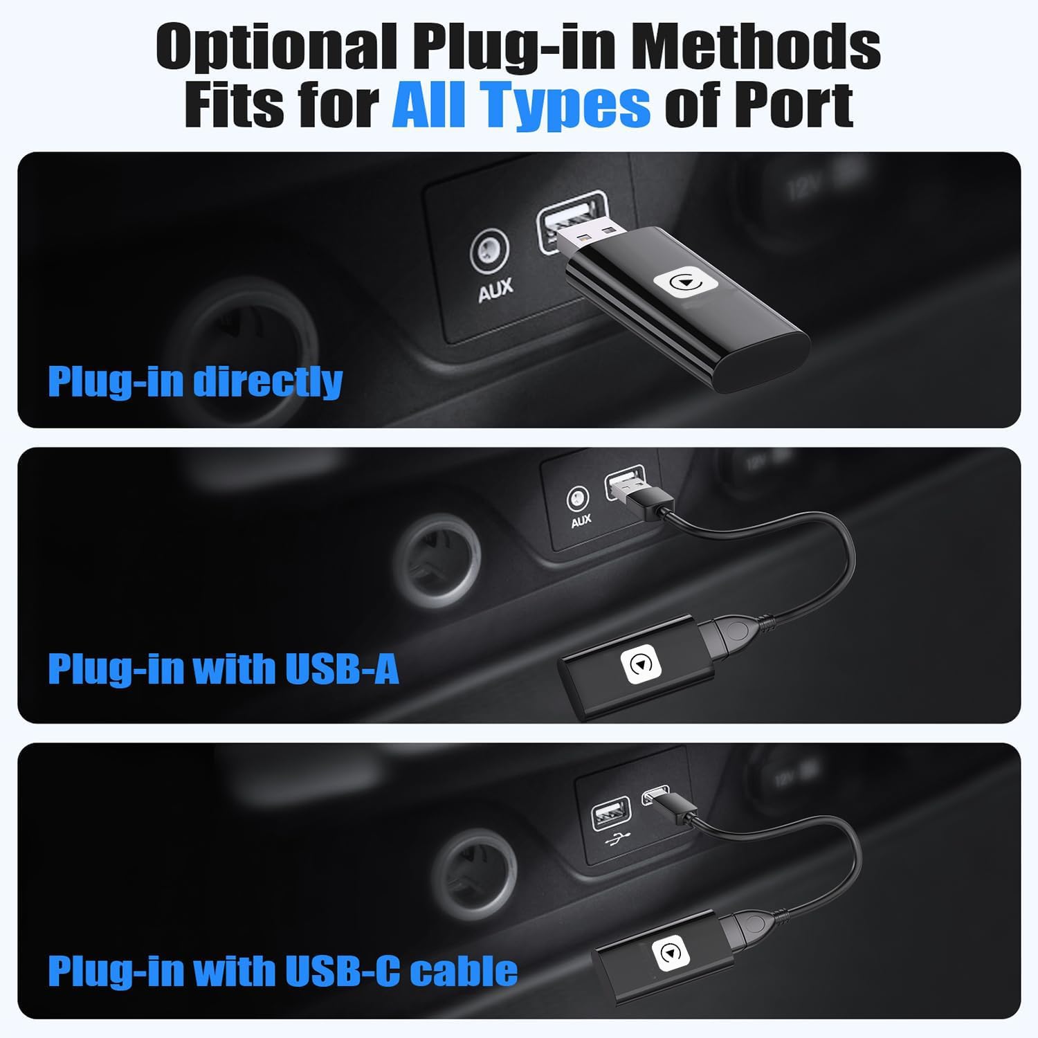 2025 Mini Stable Wireless CarPlay Adapter for Apple - Fastest Wireless CarPlay Dongle, Convert Wired to Wireless for iOS Cars | Perfect for Commuting, Road Trips & Hands-Free Driving