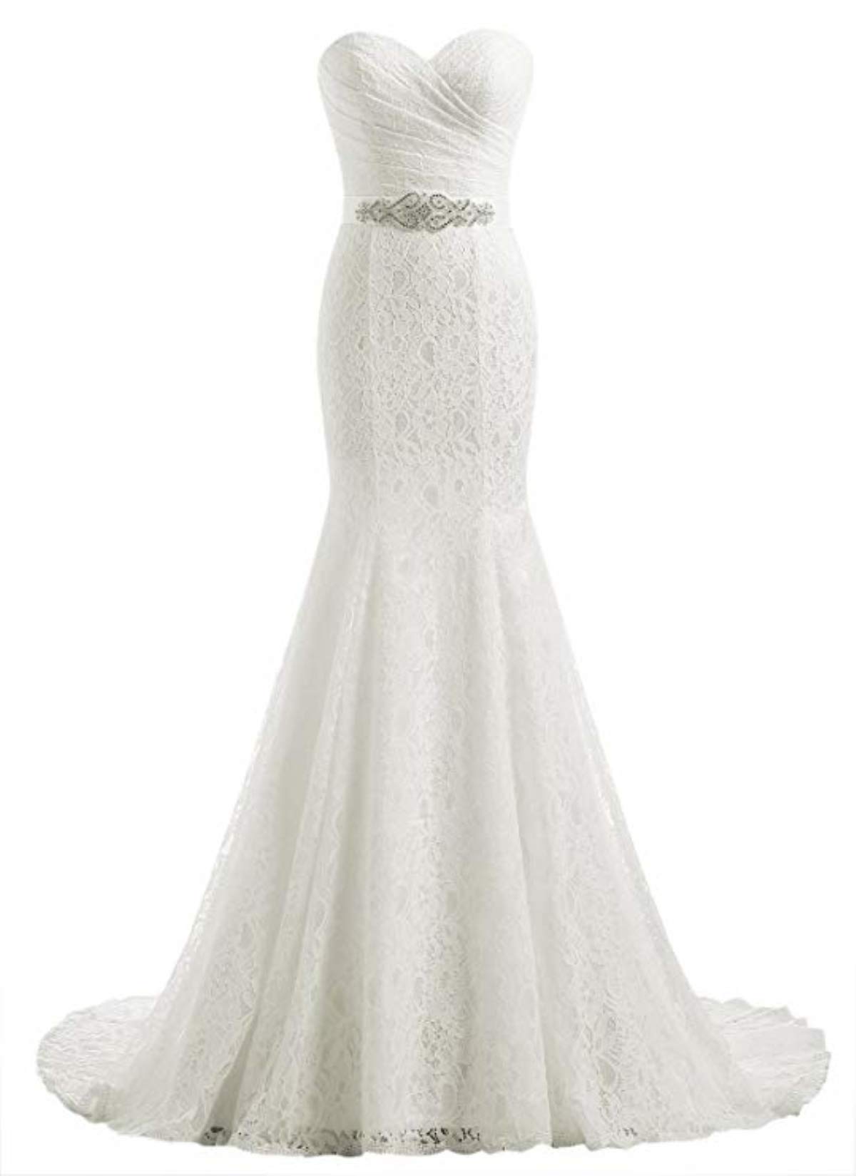 Elegant Lace Mermaid Wedding Dress for Women – Perfect for Bridal, Prom, and Formal Occasions