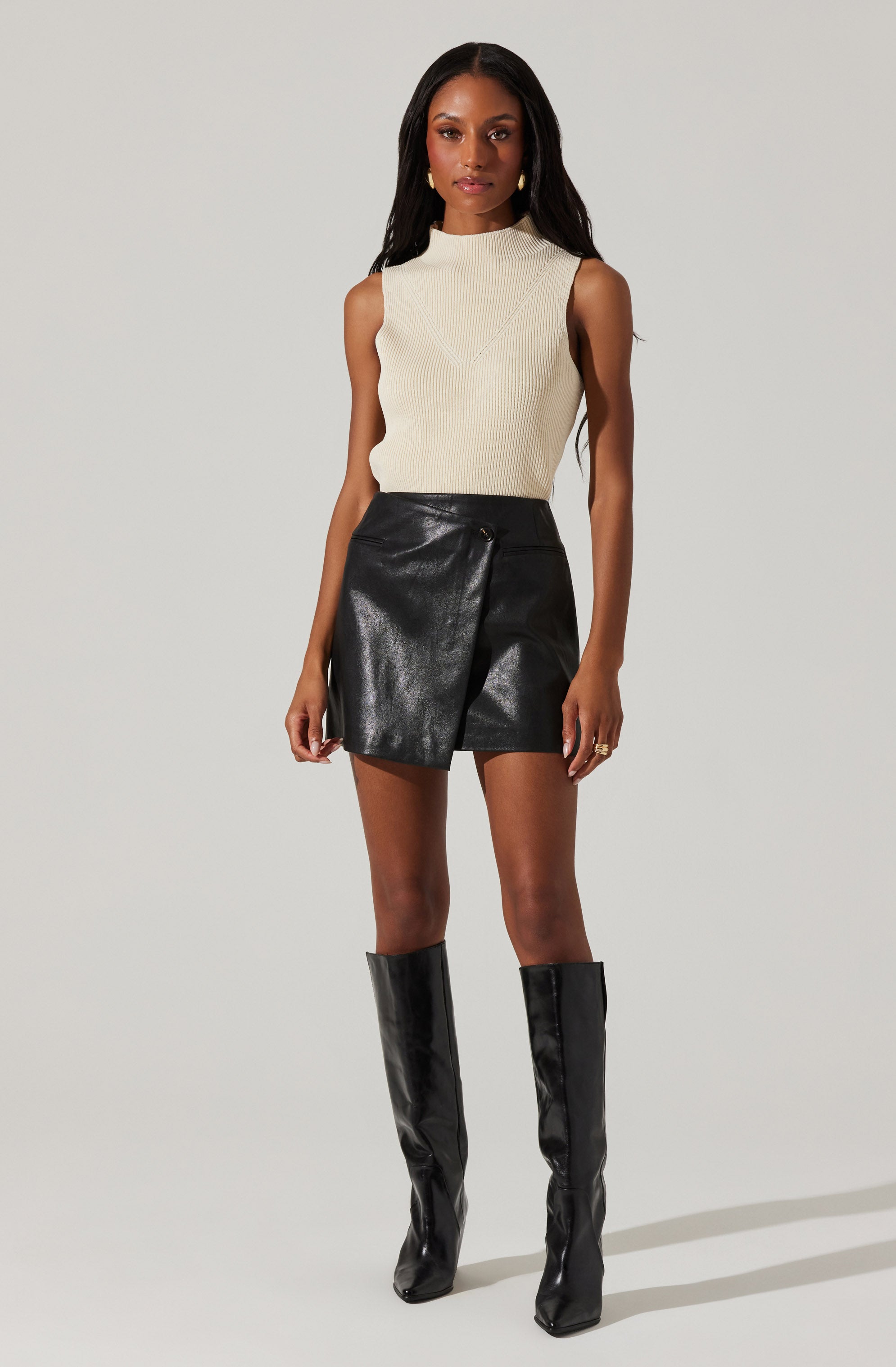 Zea Mock Neck Sleeveless Sweater for Women - Soft Knit Pullover Top for Fall & Winter - Perfect for Layering, Office Wear, and Casual Outfits
