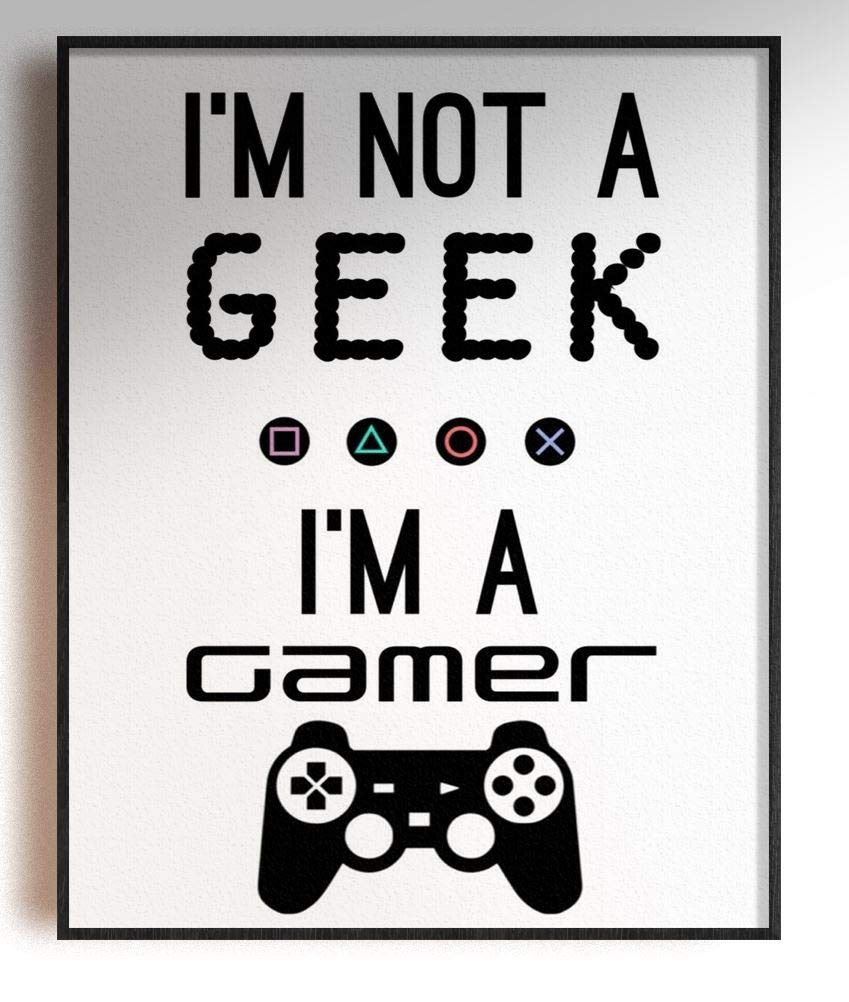 Gaming A5 Word Quote Posters for Kids Bedrooms - Fun Geeky Wall Art Decor - Perfect for Gamer Room, Teen Dorm & Nursery Decor