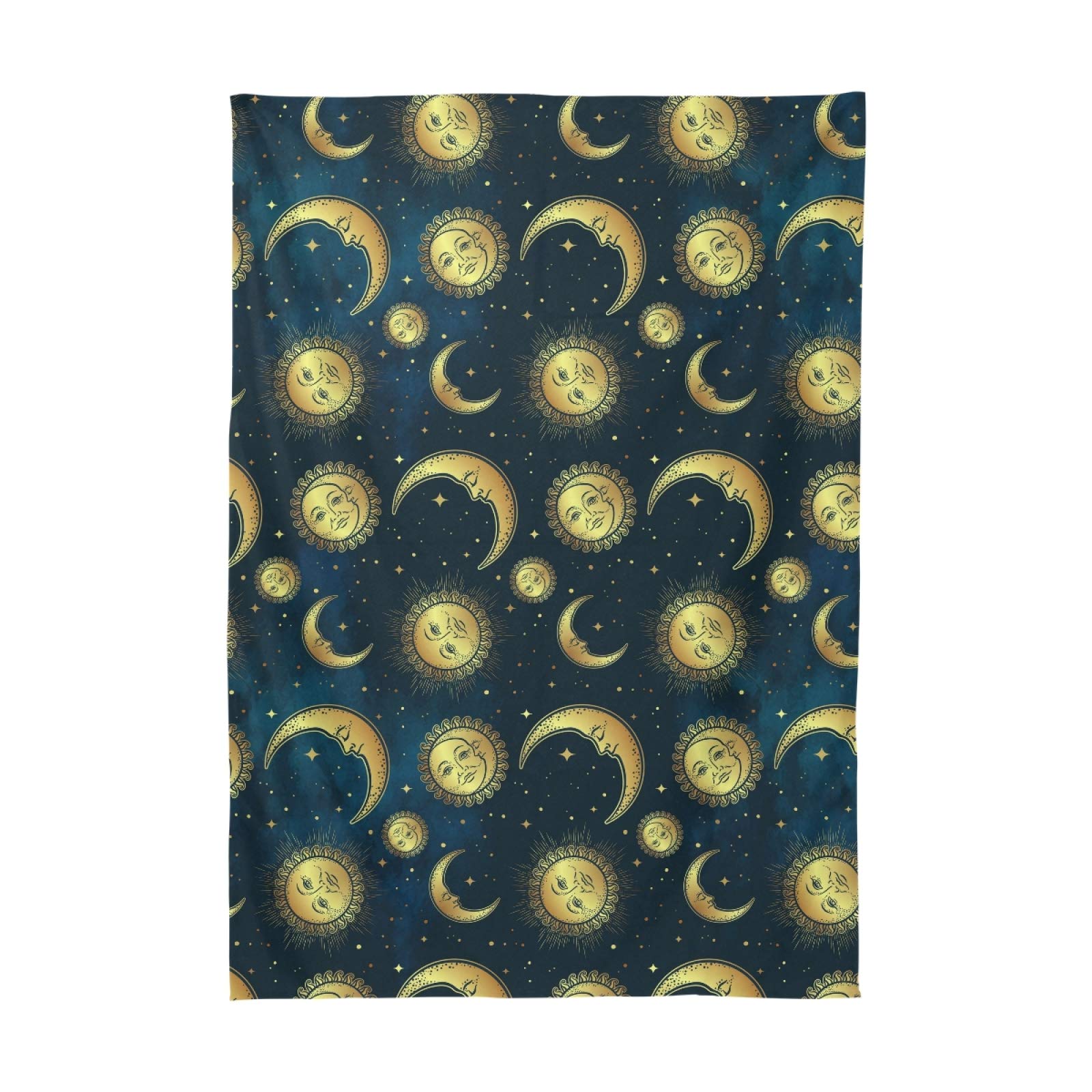 ALAZA Gold Moon Sun & Star Bohemian Tablecloth - 54 x 54 Inch Square Wrinkle-Resistant Table Cover for Dining, Kitchen, Parties & Outdoor Picnics | Perfect for Boho Decor, Wedding Receptions & Holiday Gatherings