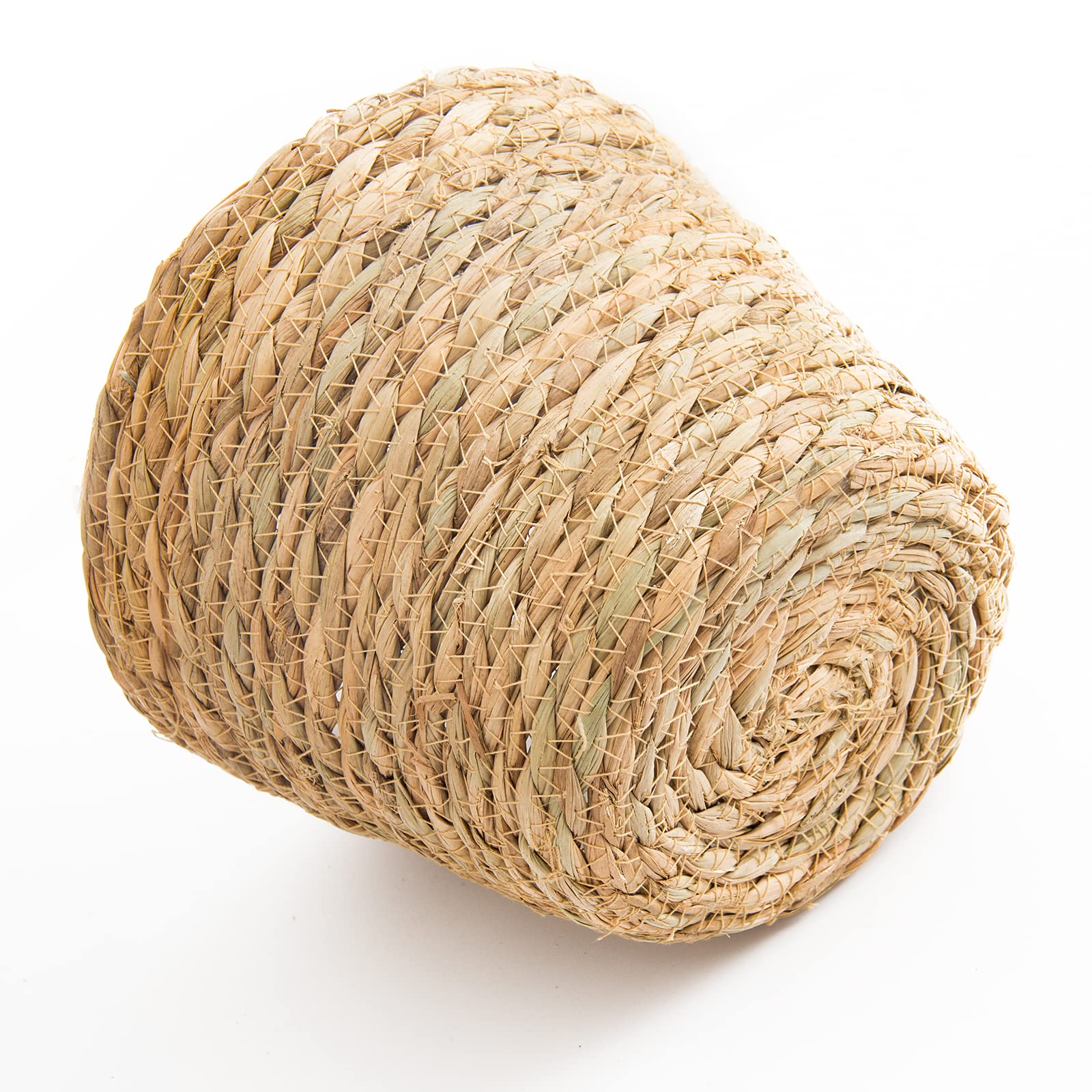 Seagrass Plant Basket Set of 3 - 9.8 Inch Brown Woven Storage Pot Cover for Indoor Plants | Home Decor, Living Room, Office & Balcony Organization