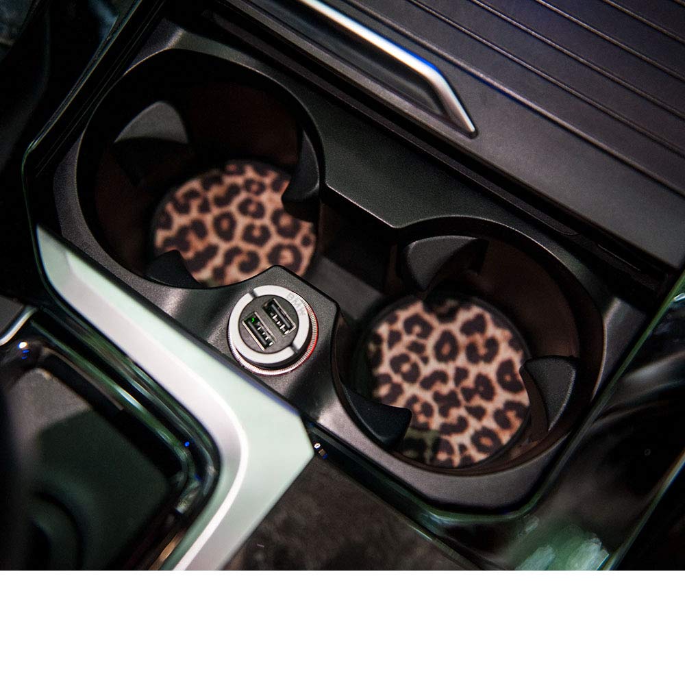 Sunflower Car Coaster Set - 6 Pack Neoprene Non-Slip Cup Holder Mats for Cars | Perfect for Coffee, Soda & Water Bottles | Car Accessories & Drink Protectors