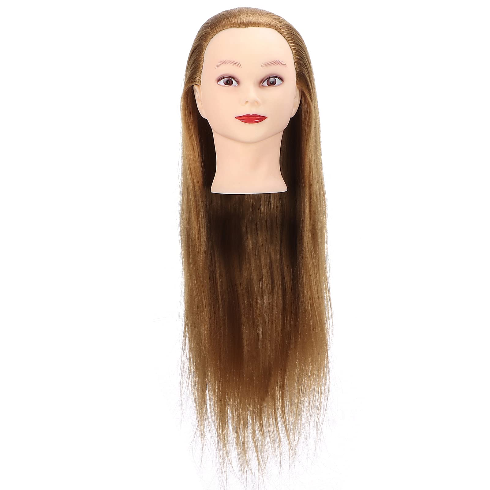 Professional Braiding Mannequin Head - Gold Brown Hairdressing Training Head for Cutting, Styling, Coloring & Design Practice | Portable Hairstylist Accessory for Salon, Cosmetology School & Home Use