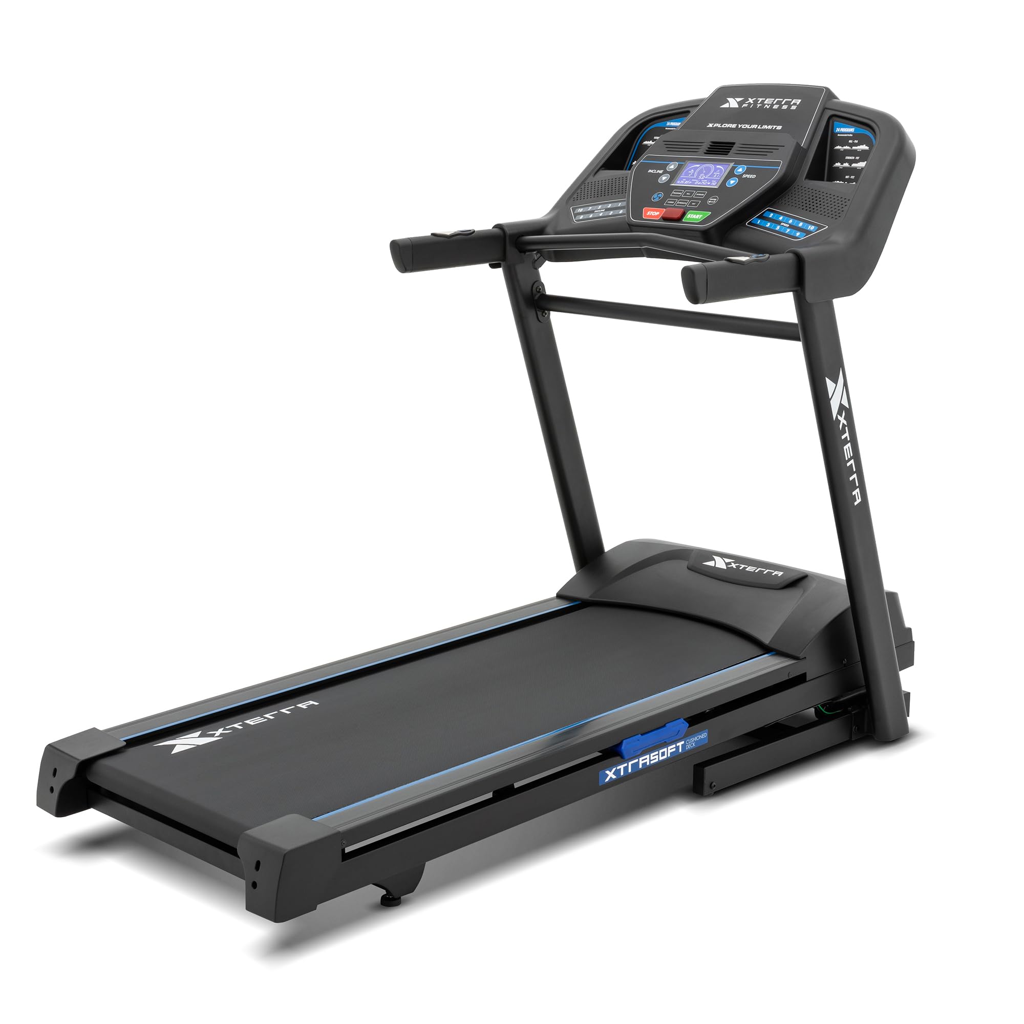 XTERRA Fitness Sport Series Premium Folding Smart Treadmill with Bluetooth & App - Adjustable Speed & Incline Controls, XTRASoft Cushioned Running Deck - Perfect for Home Gym, Cardio Workouts & Indoor Running Training