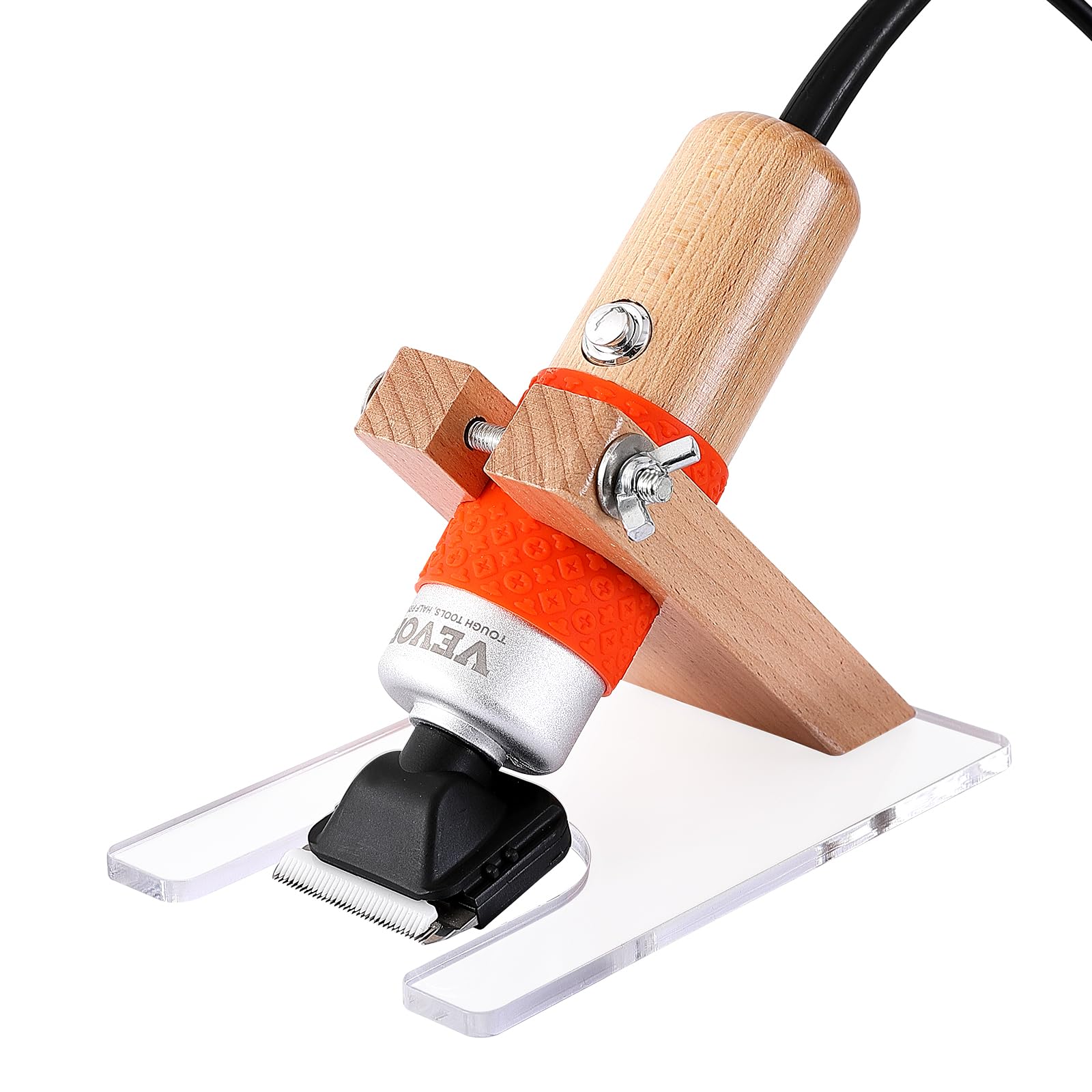 VEVOR 200W Electric Carpet Trimmer with Speed Control, 2 Blades & Wooden Handle - Professional Carving Shears for Tufted Rugs, Handmade Cleaning & DIY Craft Projects - Perfect for Home Decorators & Rug Makers