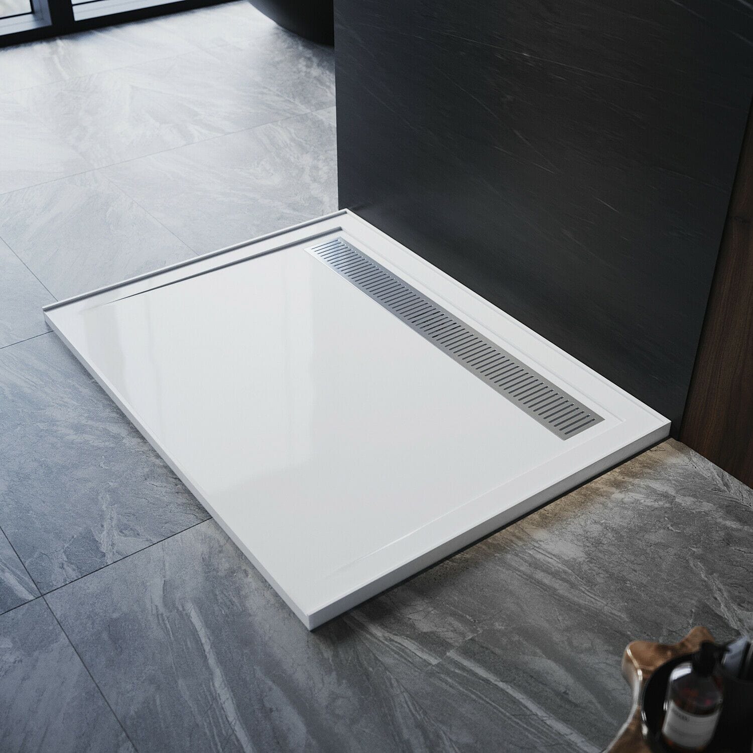Premium White Rectangle SMC Shower Base - Durable & Elegant Bathroom Upgrade for Modern Homes & Renovations
