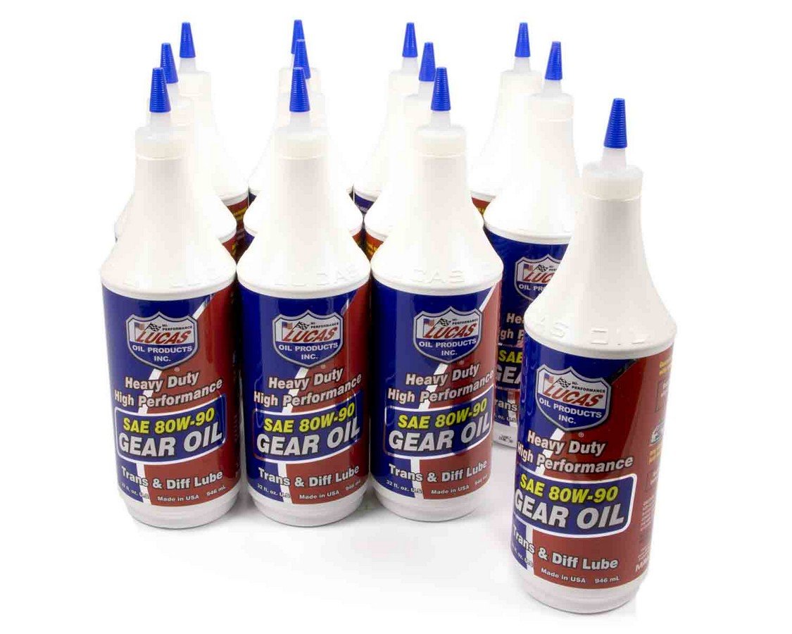 Lucas Oil 10043-12 80W-90 High Performance Gear Oil - Case of 12 Bottles - Ideal for Heavy-Duty Trucks, Off-Road Vehicles & Industrial Equipment