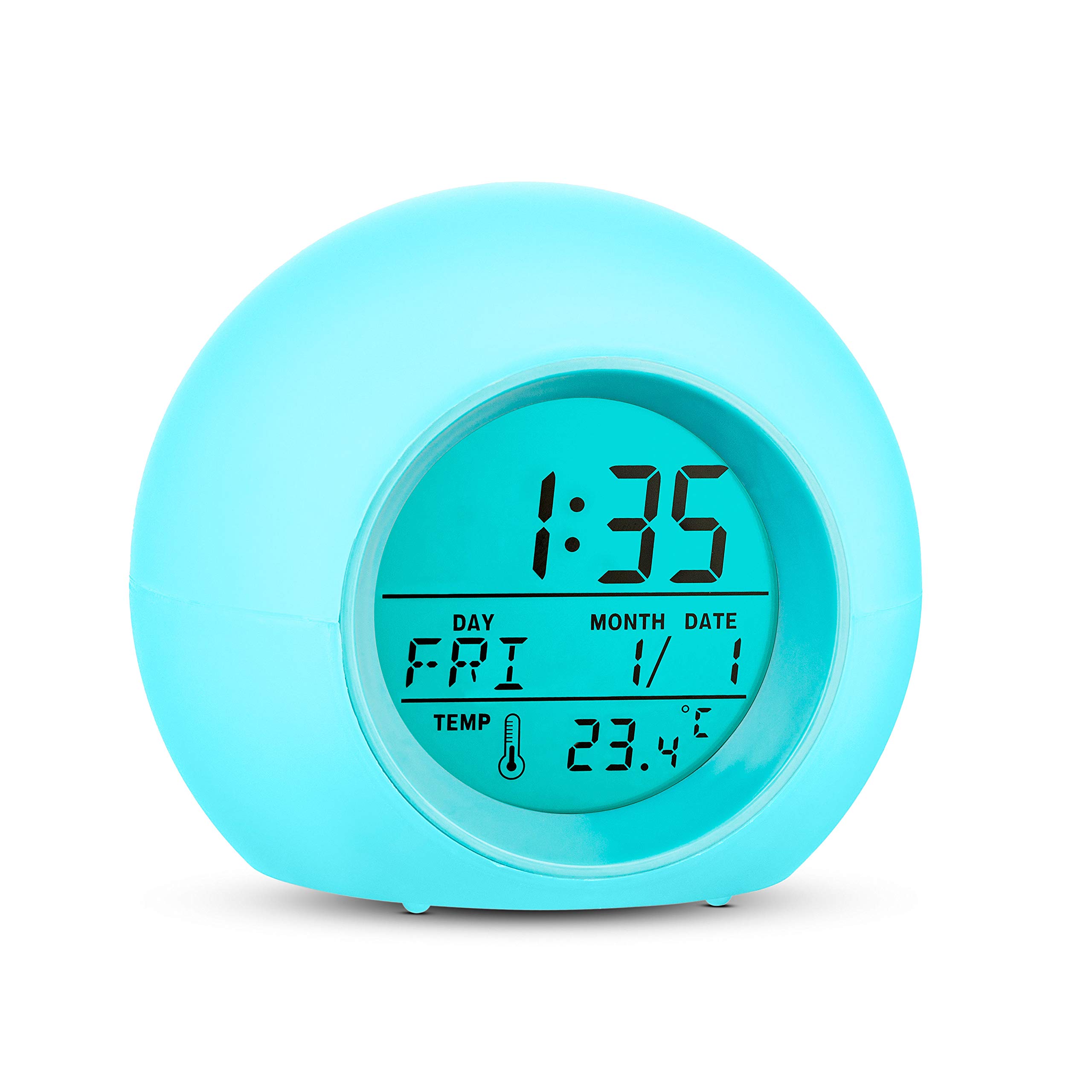 ZALIK Digital Alarm Clock with 7 Color Changing LED Night Light - Large Display Shows Time, Date, Temperature & Alarm | Easy Setup, Snooze Function | Perfect Bedside Clock for Kids & Adults - Ideal for Bedrooms, Dorms, Nightstands & as a Gift