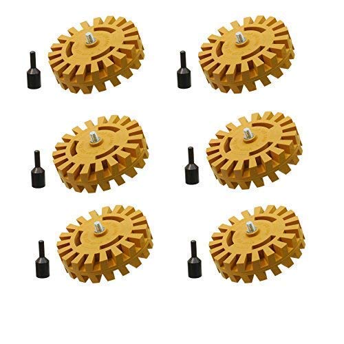 6 Pack Pinstripe Removal Tool - Adhesive Remover & Decal Eraser Wheel for Cars, Boats, Motorcycles - Professional Auto Detailing Accessory
