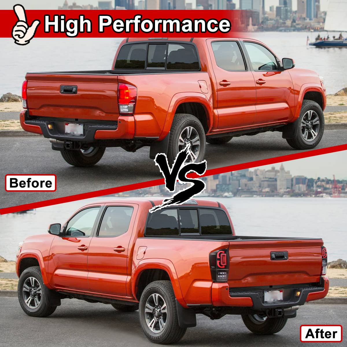 Nixon Offroad LED Tail Lights for Toyota Tacoma 2016-2021 - Matte Black Housing with Smoke Lens - 1 Pair Replacement Rear Lamps Assembly - Perfect for Off-Roading, Night Driving & Vehicle Customization