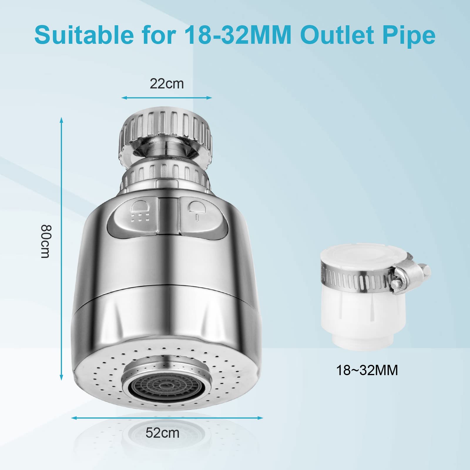 Ainiv 360° Swivel Sink Faucet with 2-Piece Aerator - Dual Water Flow Modes for Kitchen & Bathroom | Extendable Tap Connection for Washing Dishes, Handwashing & More